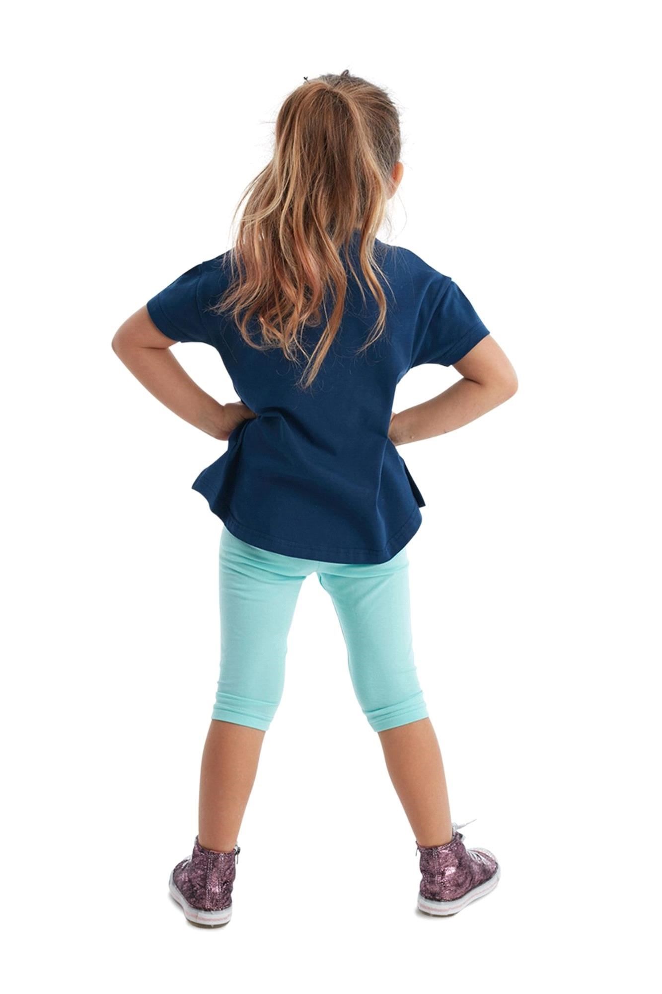 Denokids Kız Çocuk Denizatı Unicorn Tunik Tayt Takım Lacivert MS-20Y1-064