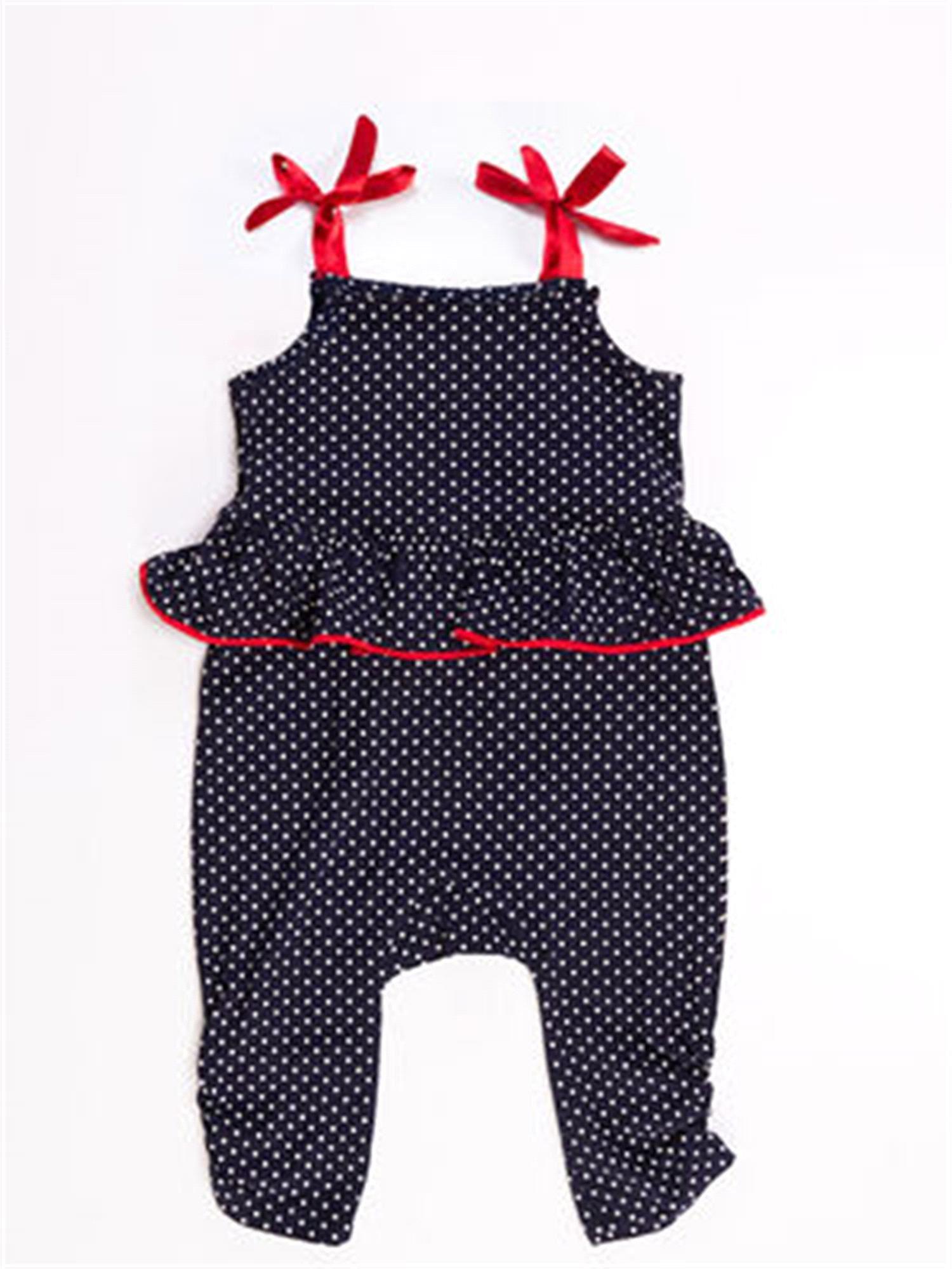 Denokids Kız Çocuk Kedi Puanlı Tulum Cff-21Y1-057