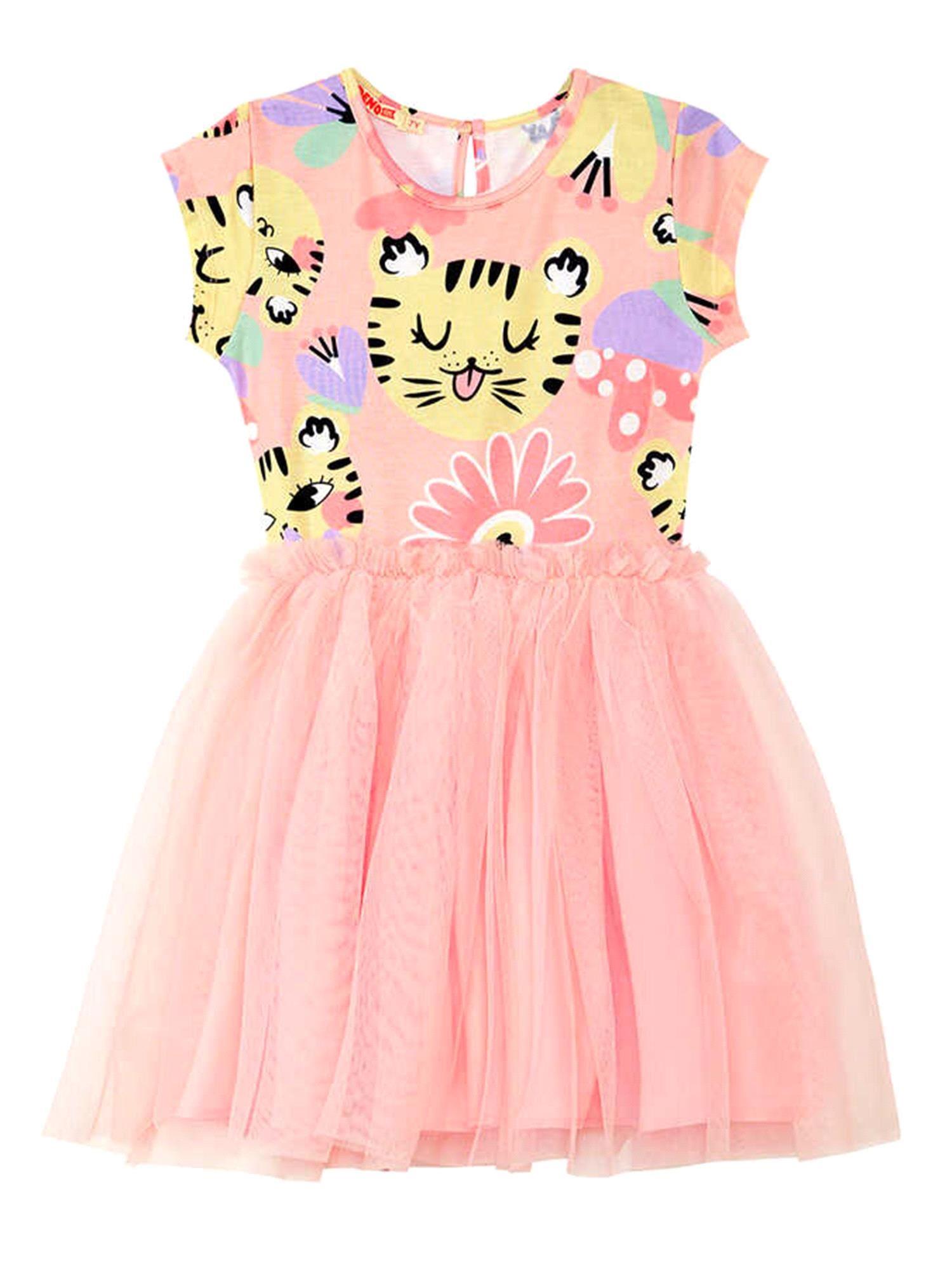 Denokids Kız Çocuk Leo Flower Tüllü Elbise CFF-24Y1-019