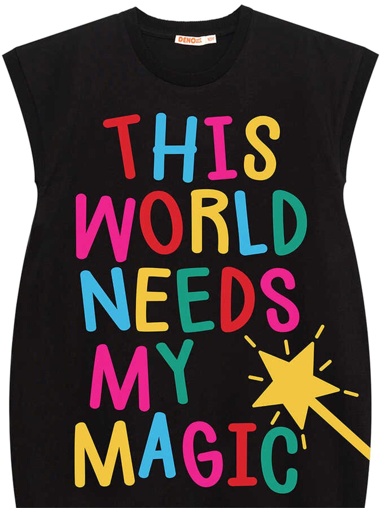 Denokids Kız Çocuk Magical Elbise Siyah MS-24Y1-076