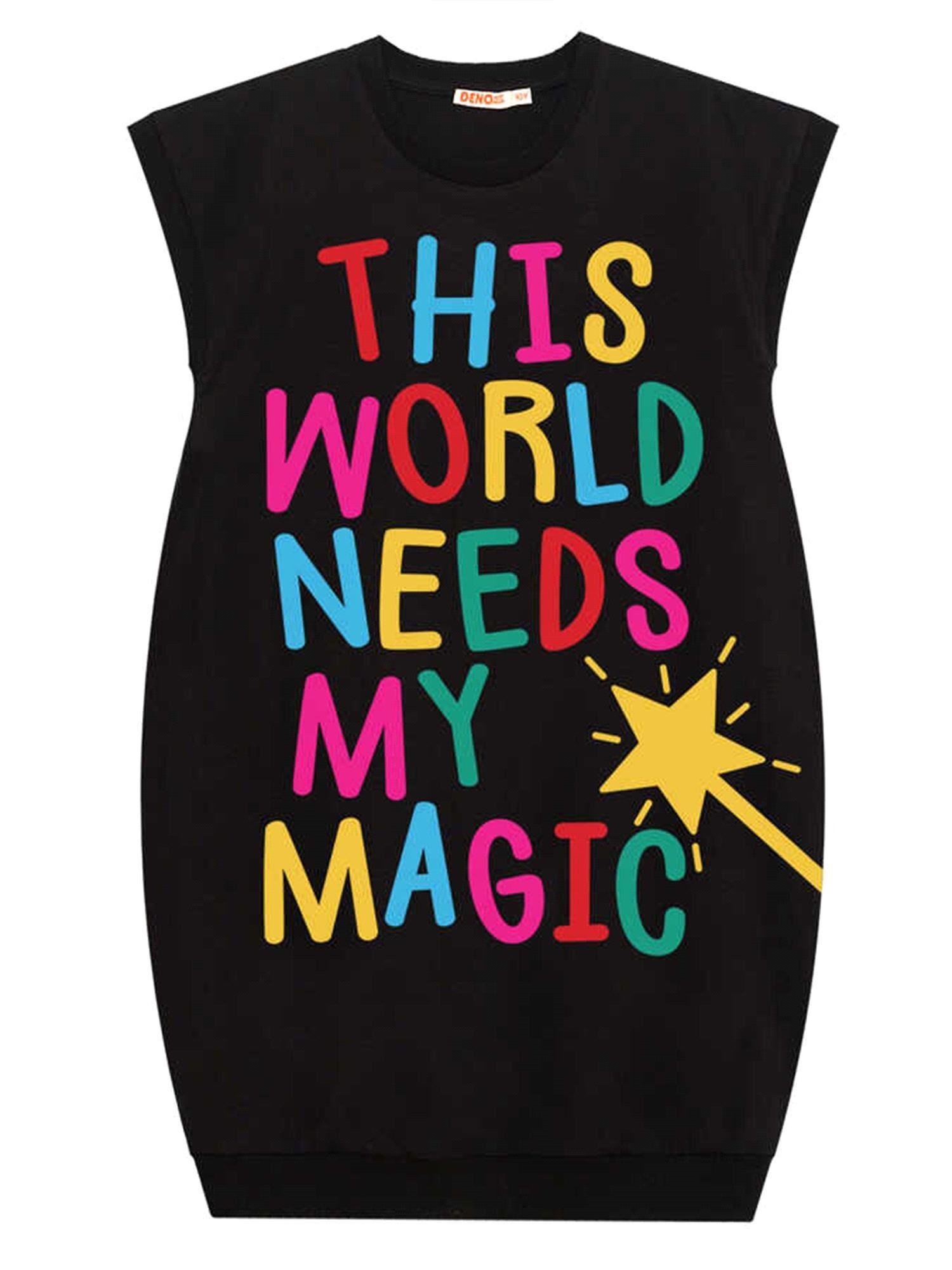 Denokids Kız Çocuk Magical Elbise Siyah MS-24Y1-076