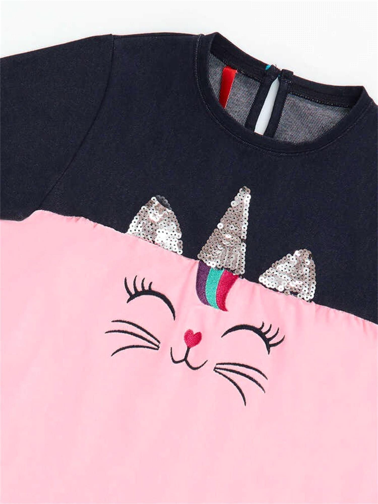 Denokids Kız Çocuk Payetli Catcorn Elbise CFF-20S1-091