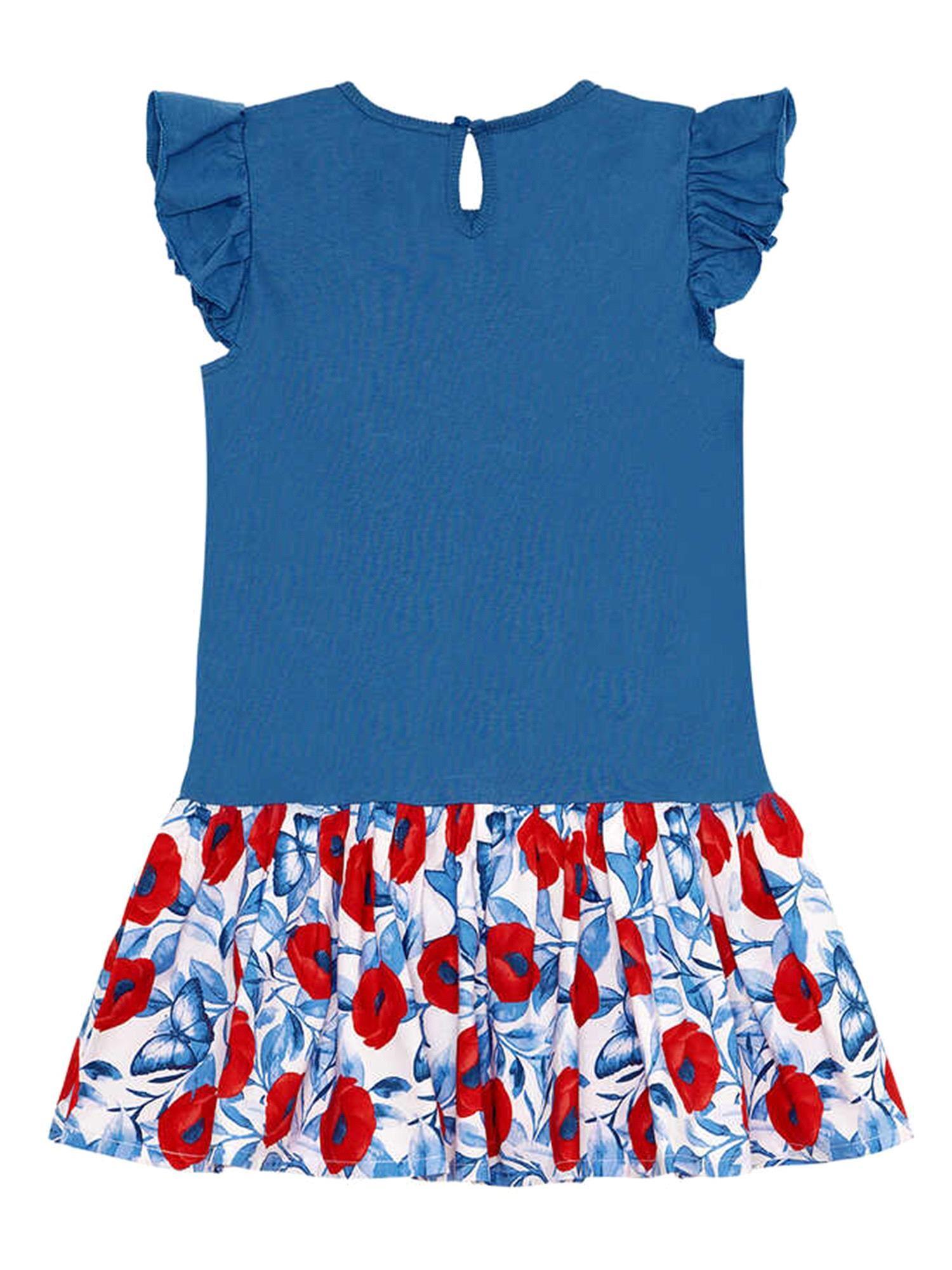 Denokids Kız Çocuk Süslü Tavşan Çiçekli Elbise CFF-24Y1-083