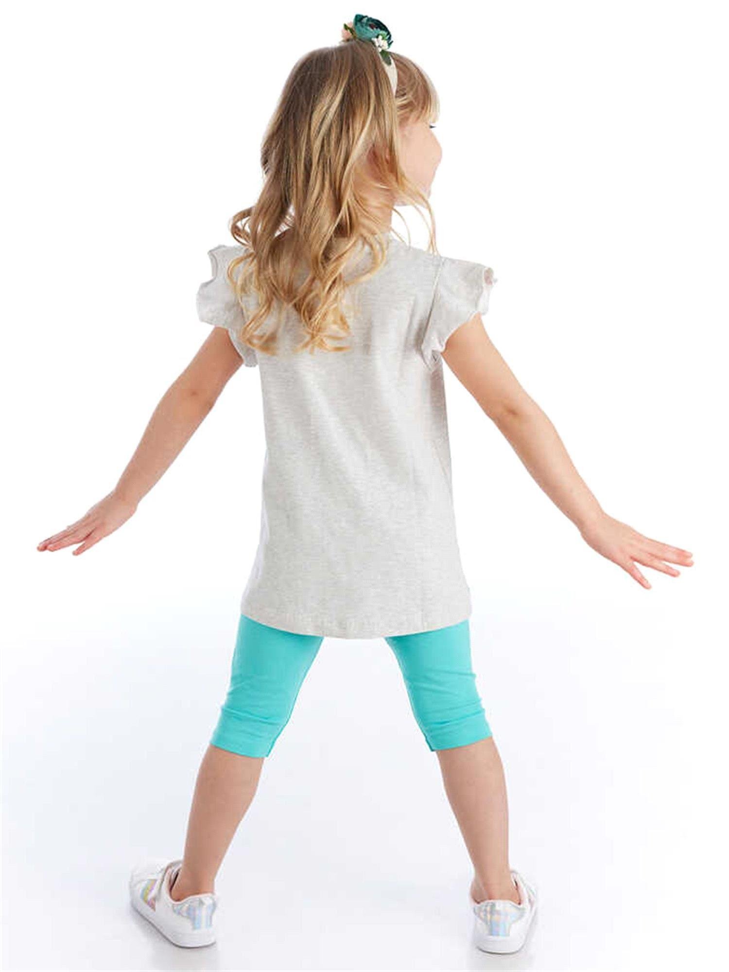 Denokids Kız Çocuk Süslü Zürafa T-Shirt Tayt Takım CFF-21Y2-039