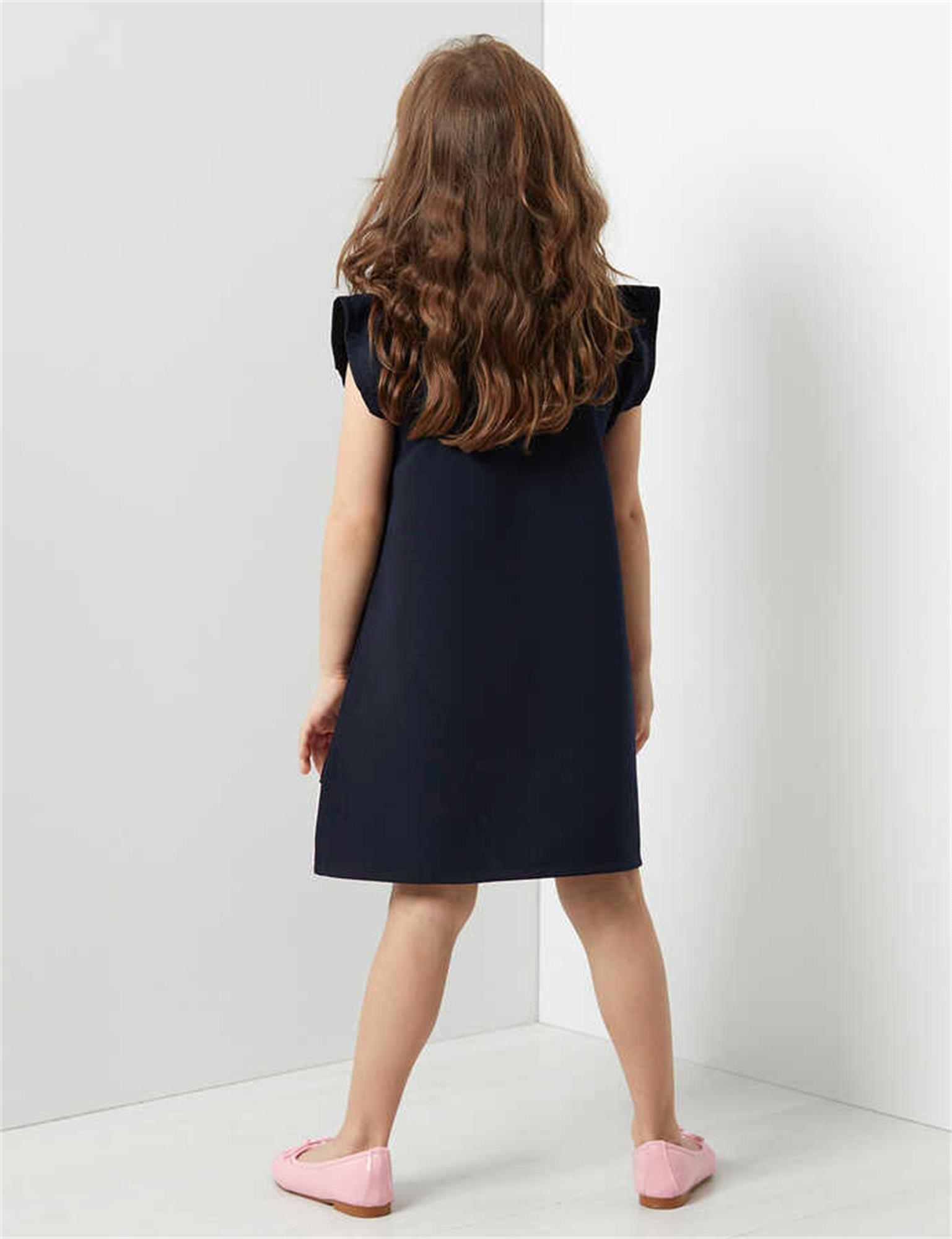 Denokids Kız Çocuk Unique Unicorn Elbise Lacivert CFF-19Y1-057