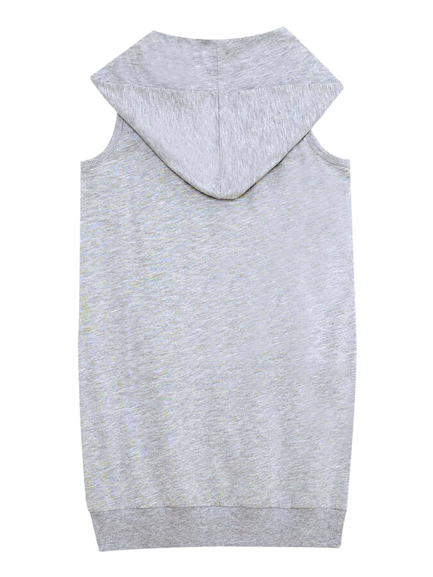 Denokids Kız Çocuk We Rock Kapüşonlu Elbise Gri Melanj MS-24Y1-052