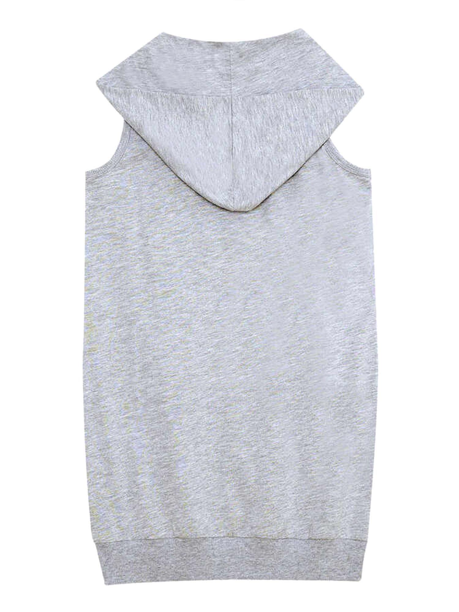 Denokids Kız Çocuk We Rock Kapüşonlu Elbise Gri Melanj MS-24Y1-052