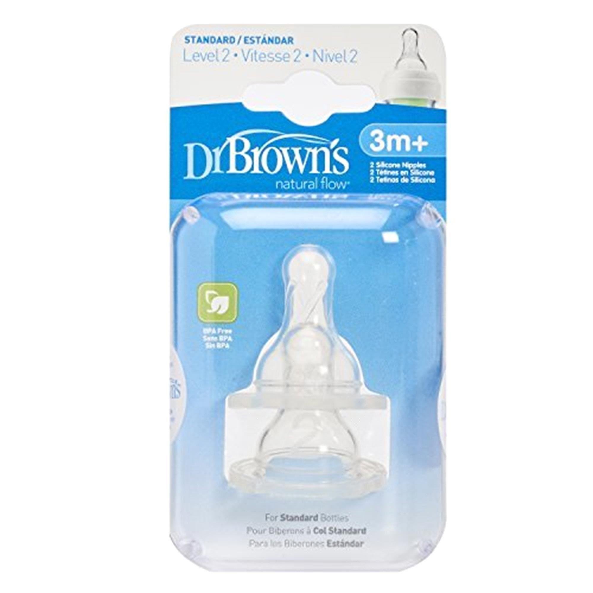 Dr Brown's Biberon Emziği 2'li Silikon Dar Ağız 3 Ay 322