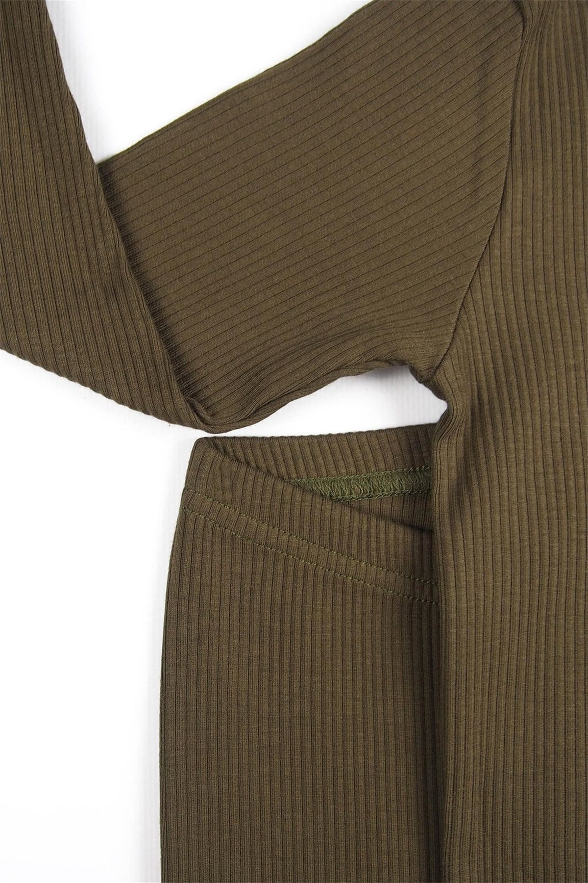Edel Weıss Fitilli Pijama Takımı Haki 51075