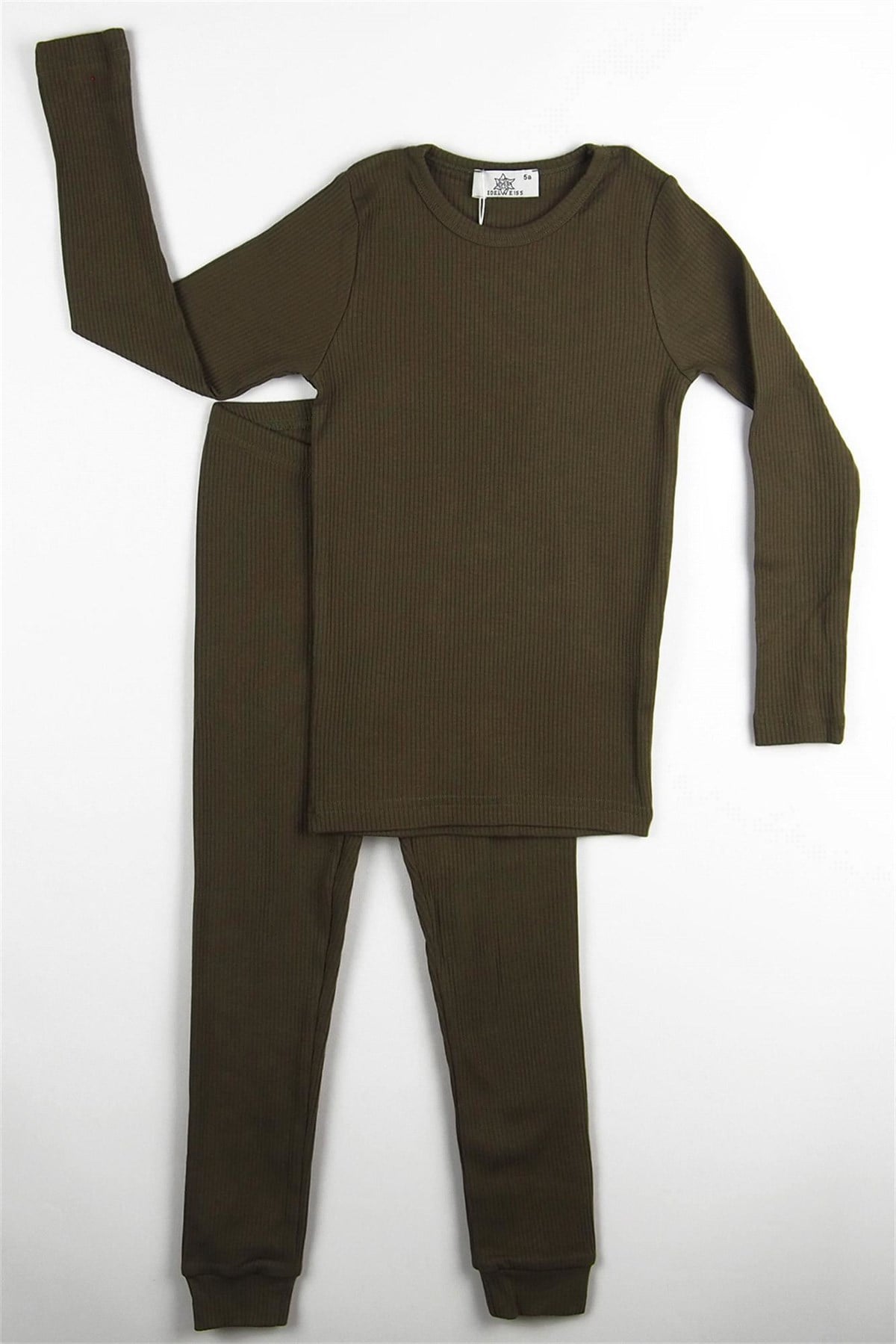 Edel Weıss Fitilli Pijama Takımı Haki 51075