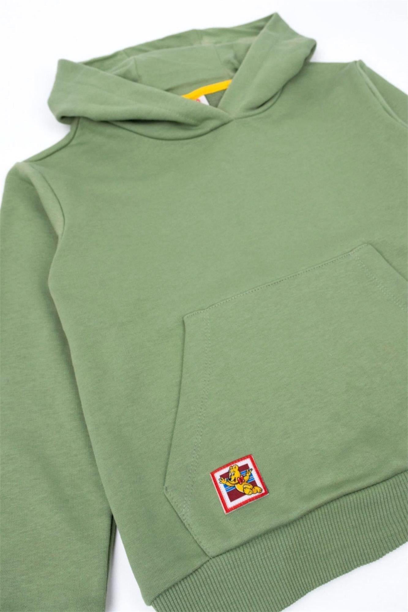 Haribo Kız Çocuk Baskılı Hoodie Sweatshirt Yeşil HRBTXT321