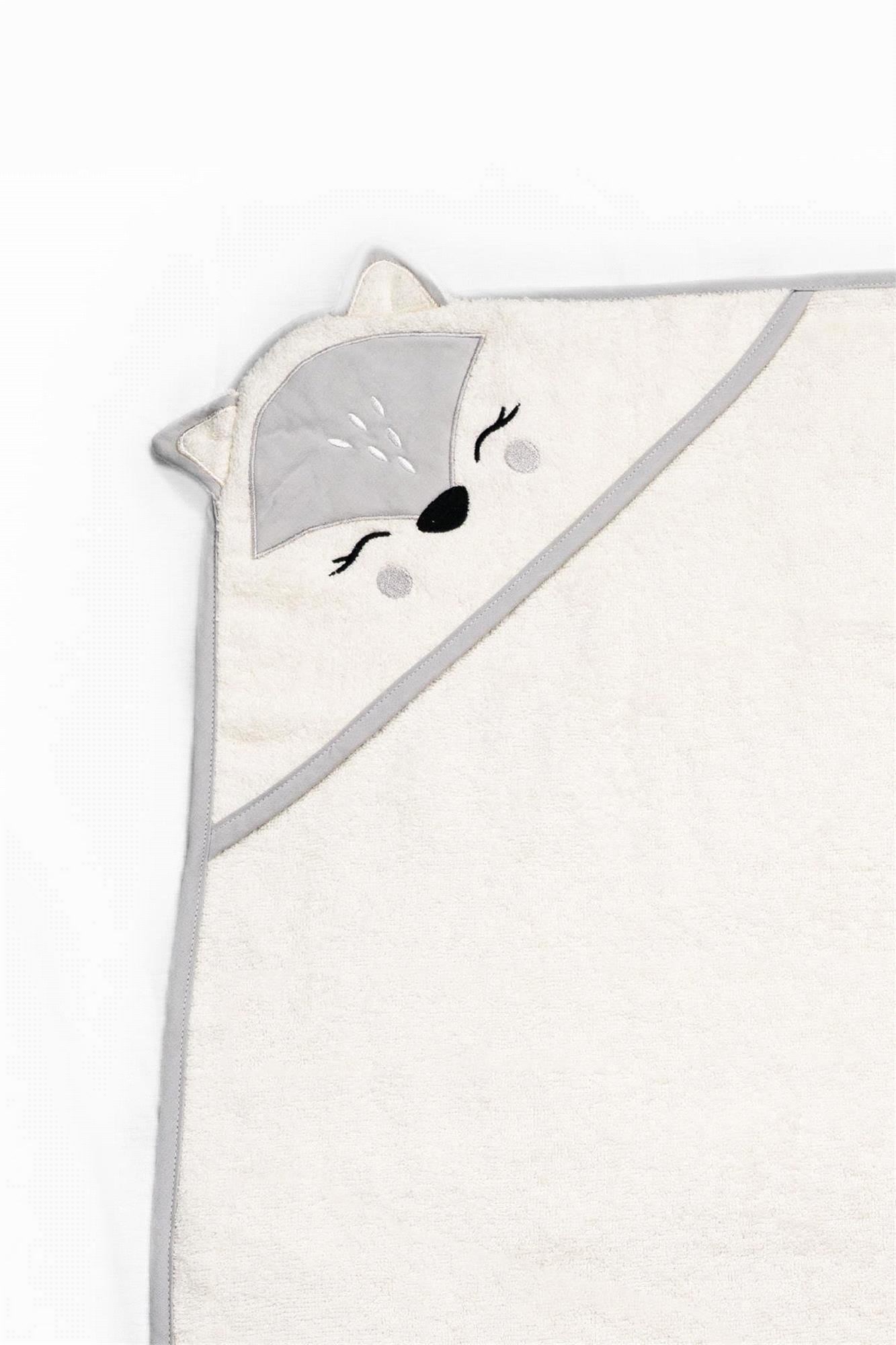 Kanz Bebek Fox Havlu Kundak 75*75  Gri KNZ-037