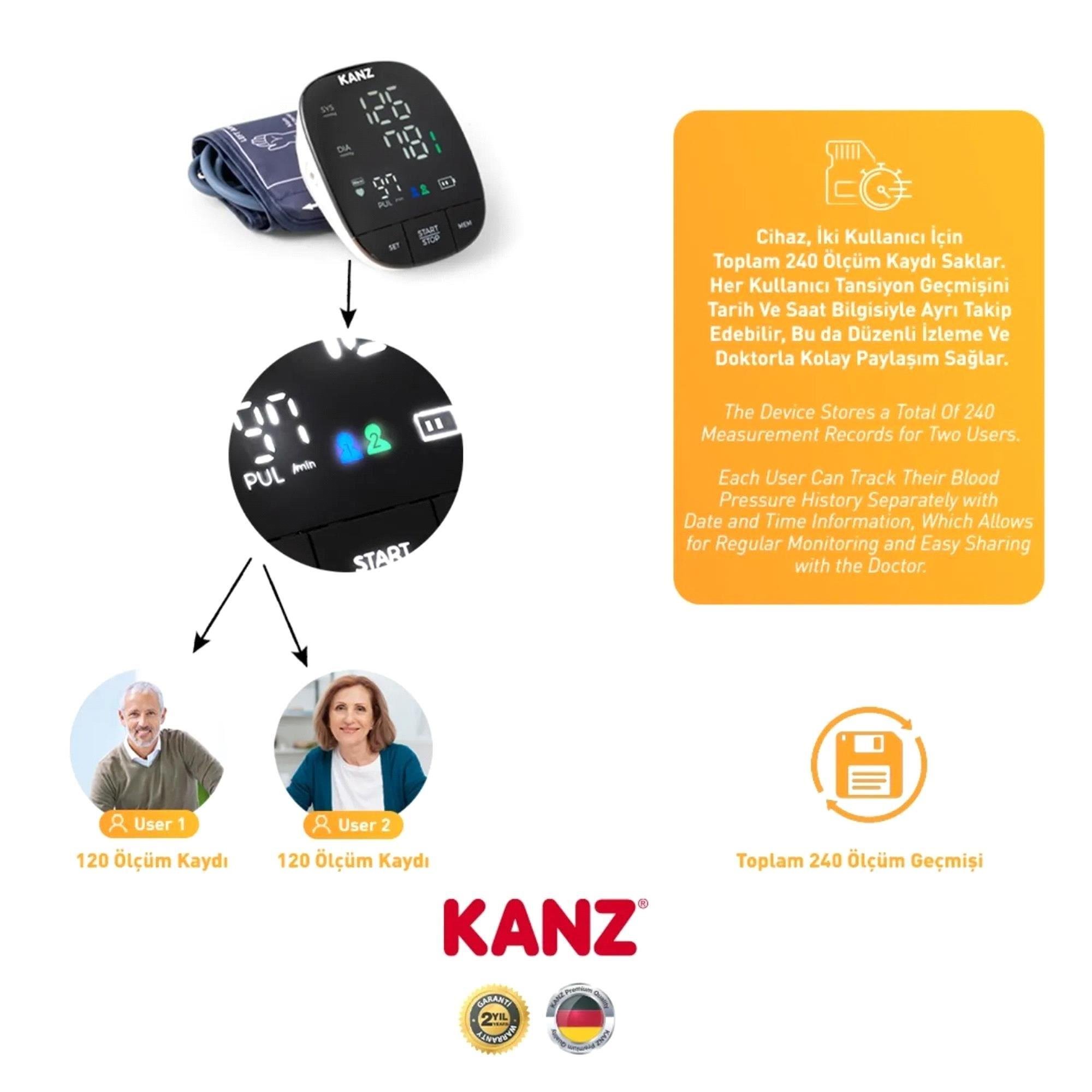 Kanz Dijital Koldan Ölçer Tansiyon Aleti FC-BP130