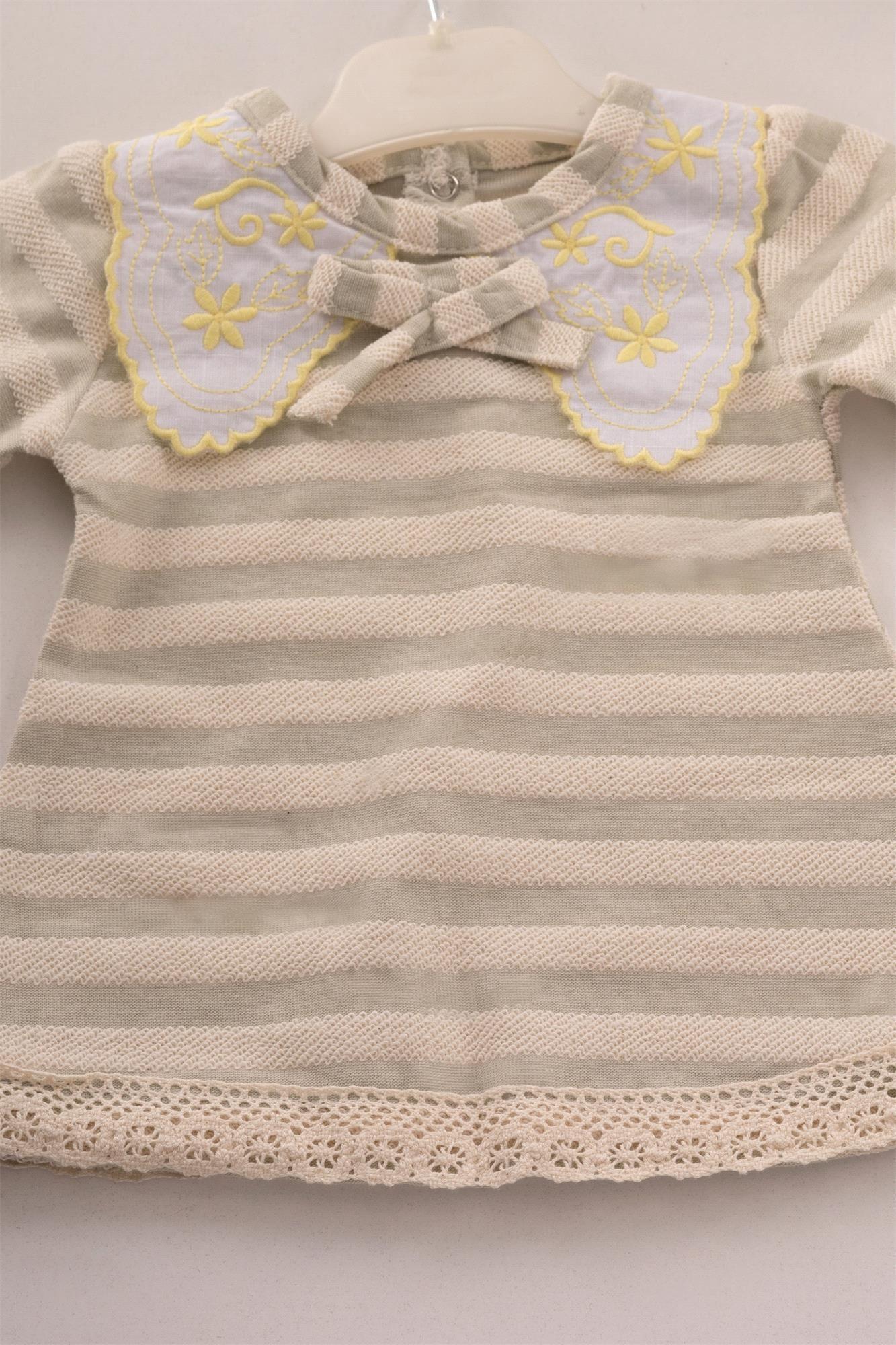 Kinder Baby Elci Baby Kız Bebek Çizgili 2'li Takım Sarı 6898