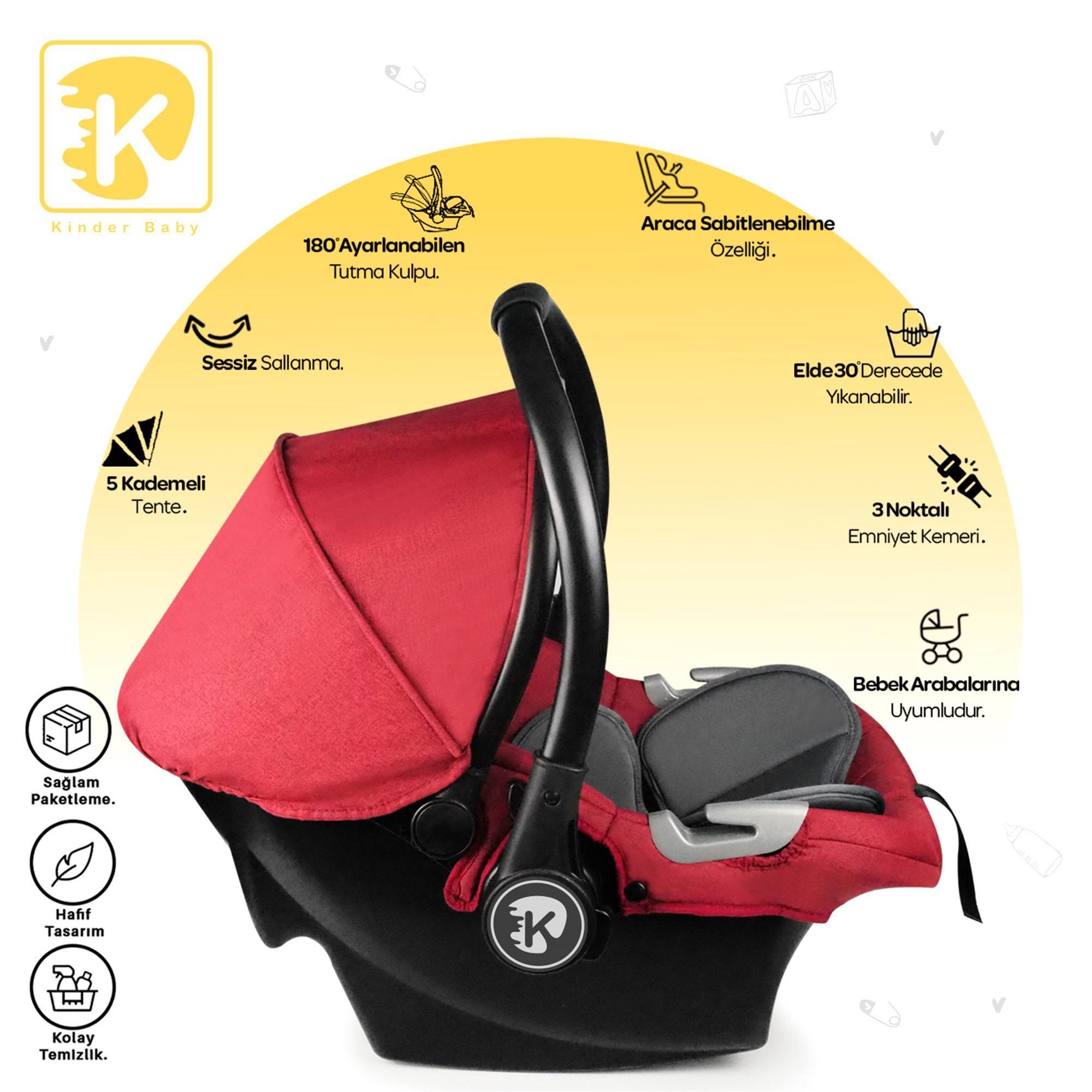 Kinder Baby Jade Anakucağı (0-13 Kg)  Bordo 9158