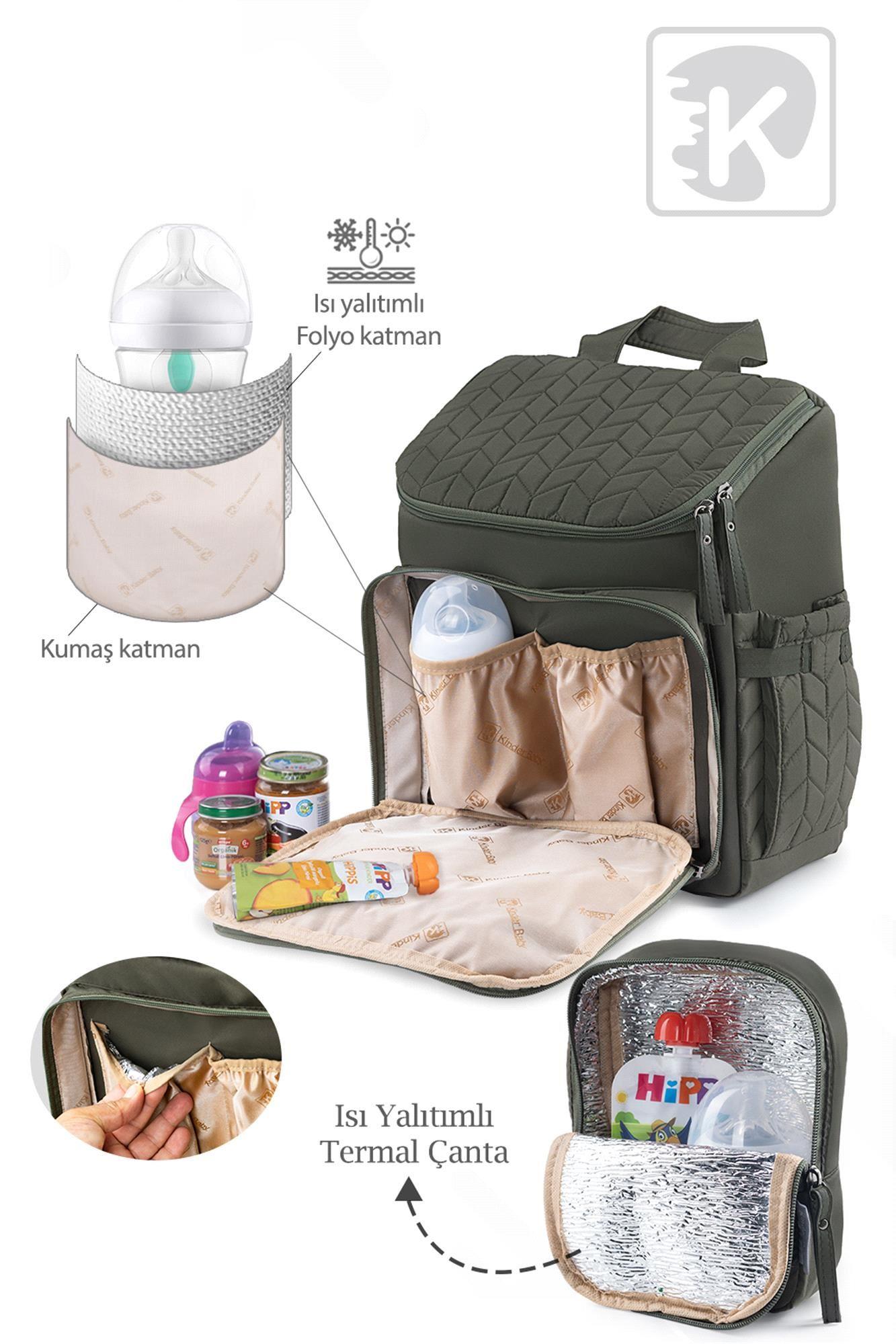 Kinder Baby Merlin Anne Bebek Bakım Çantası Haki