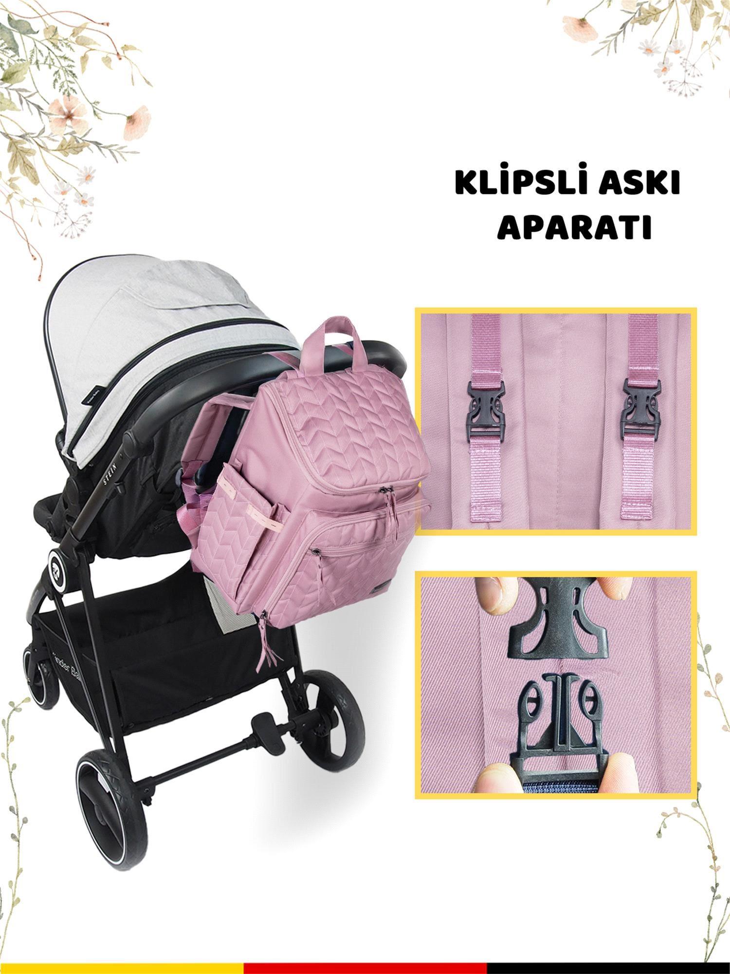 Kinder Baby Merlin Anne Bebek Bakım Çantası Gül Kurusu