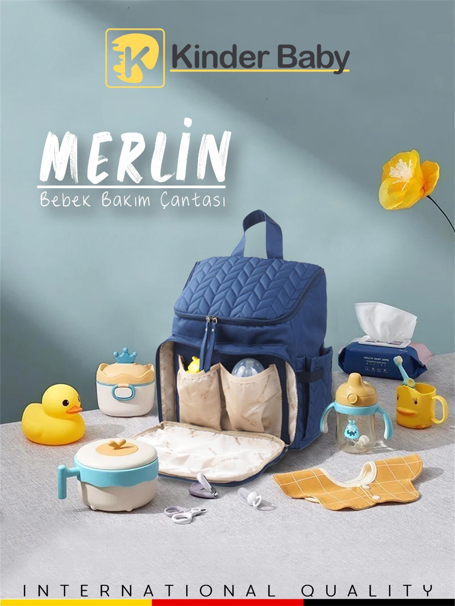 Kinder Baby Merlin Anne Bebek Bakım Çantası Lacivert