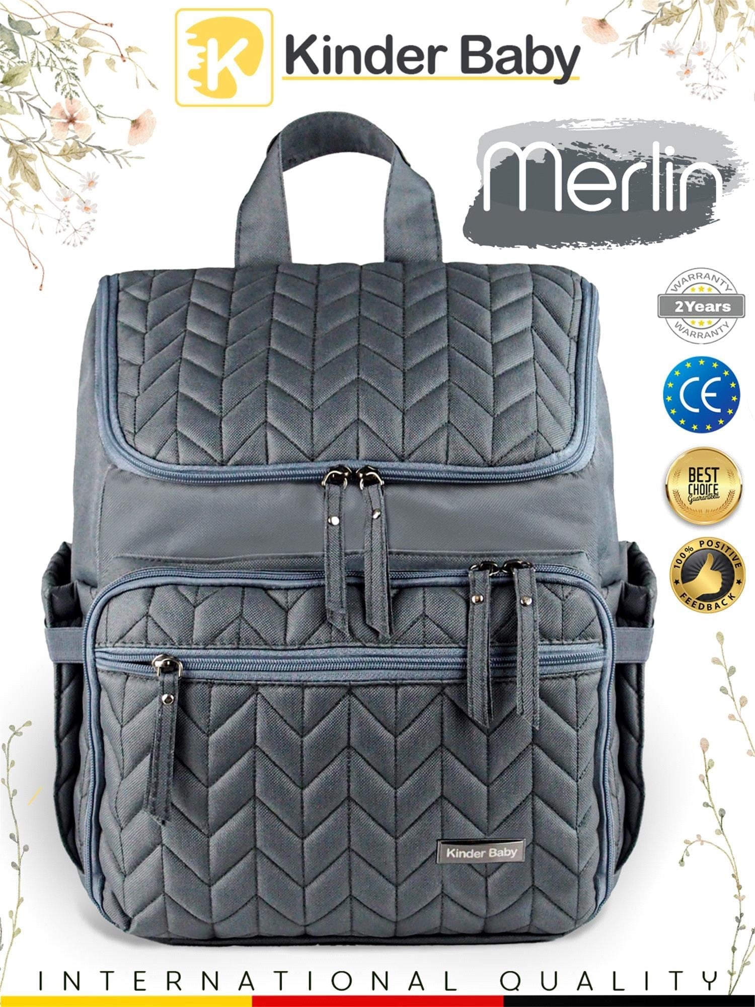 Kinder Baby Merlin Anne Bebek Bakım Çantası Gri