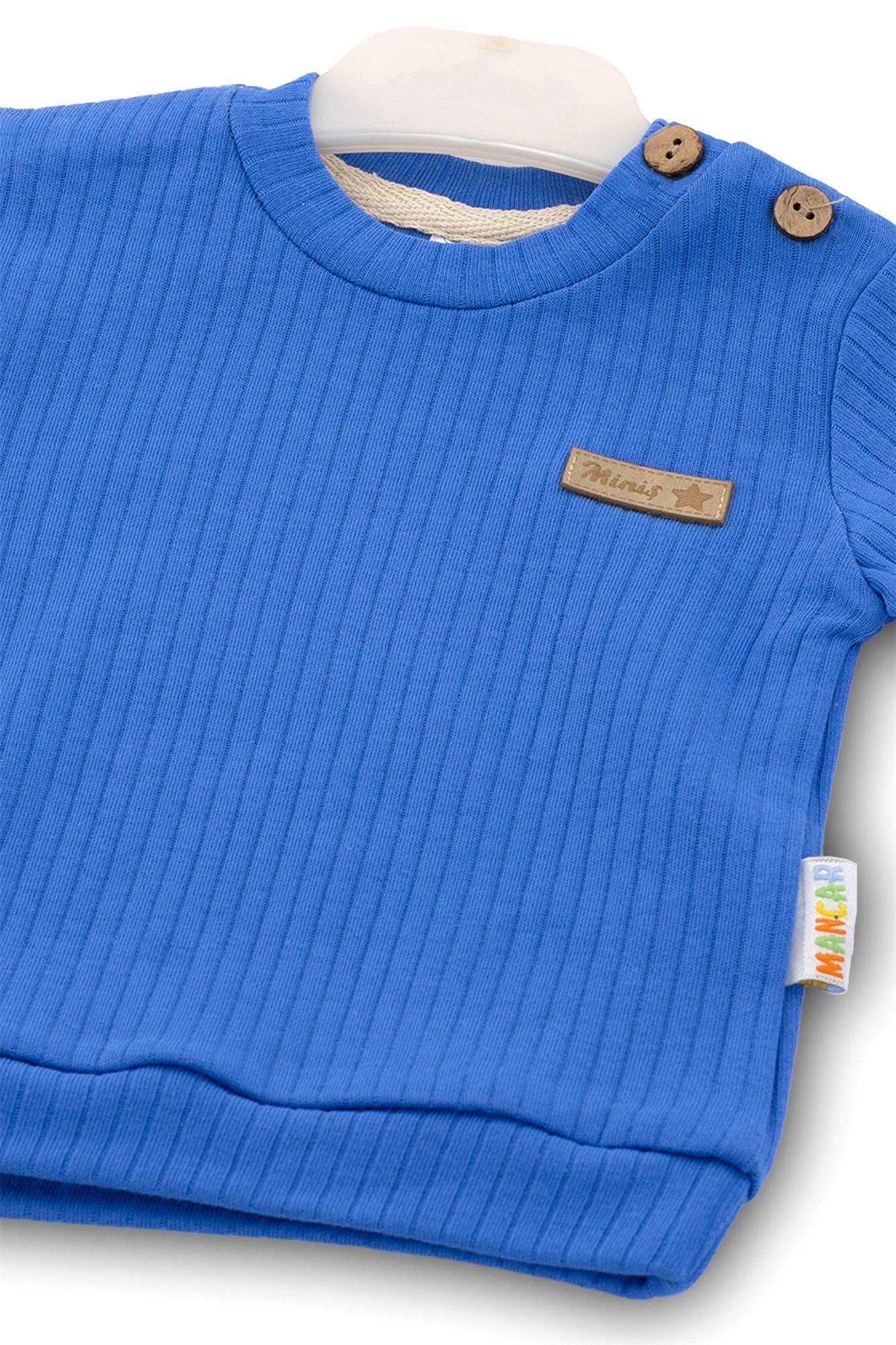 Kinder Baby Miniş Bebe Fitilli Pamuklu Bebek Takımı Lacivert 1093