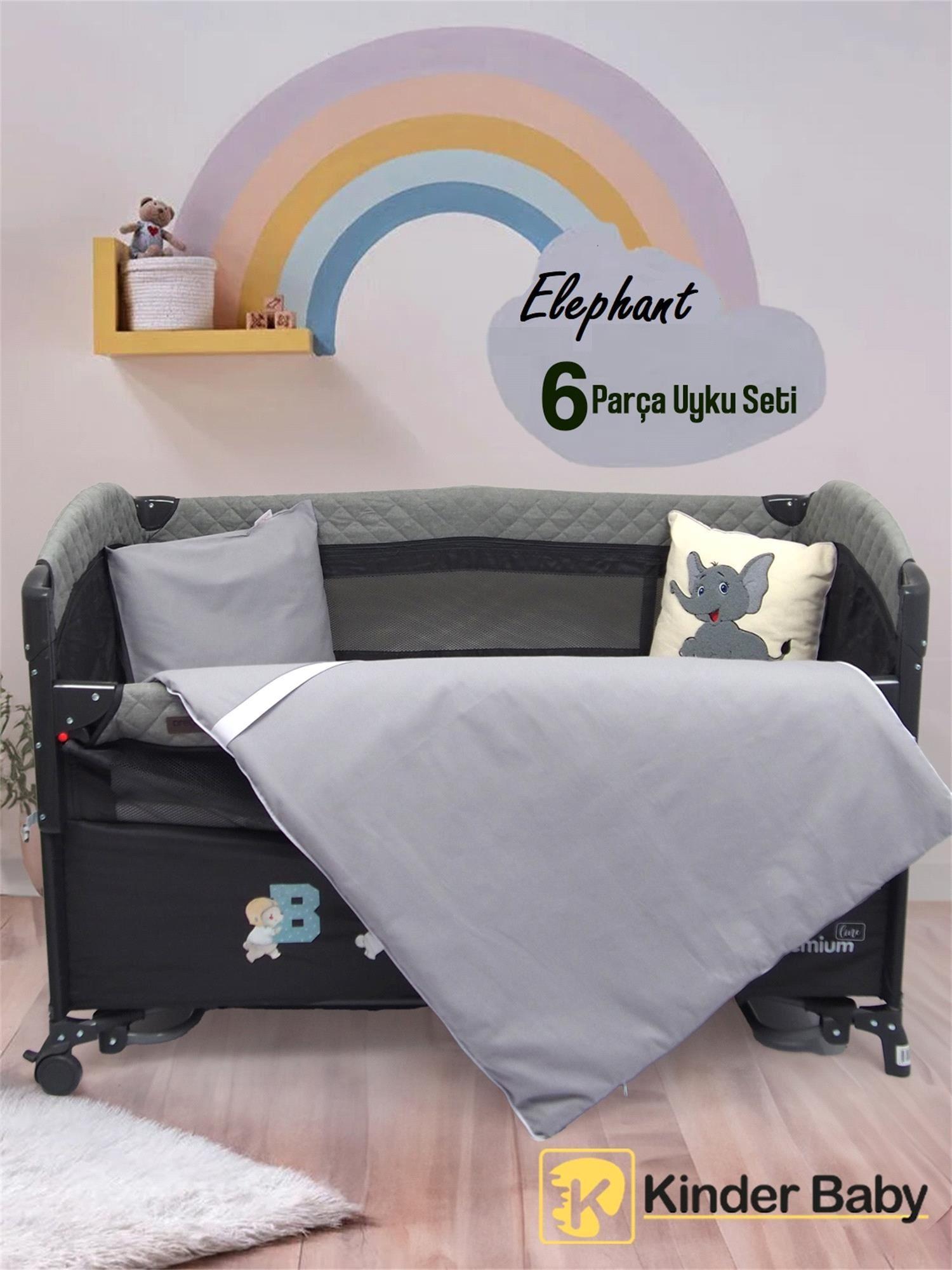 Kinder Baby Oyun Parkı Uyku Seti Gri Fil 1010