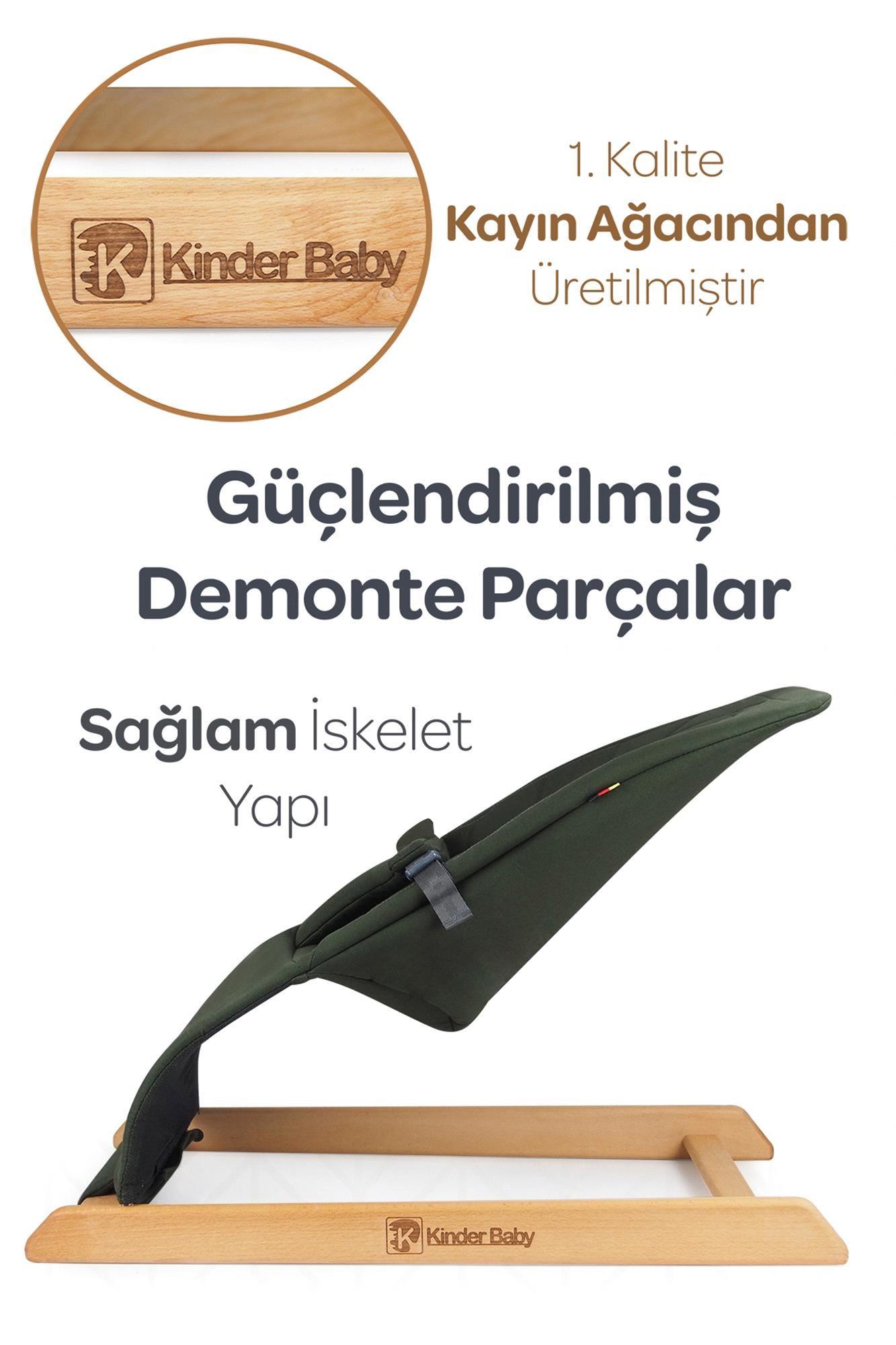 Kinder Baby Qozee Ev Tipi Ahşap Ana Kucağı Haki M1704