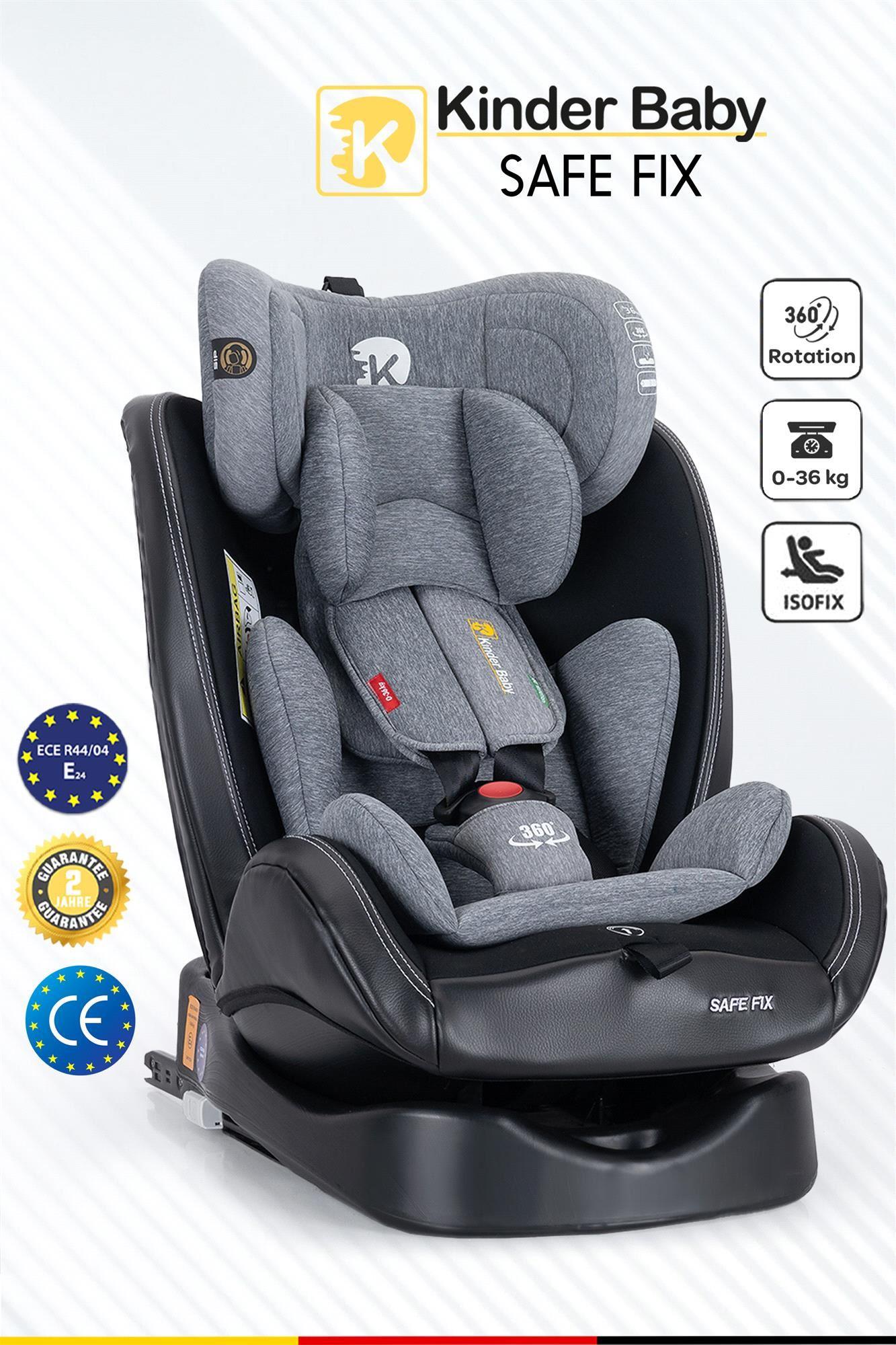 Kinder Baby Safe Fix 360 Derece Dönebilen 0-36 Kg İsofixli Oto Koltuğu Gri 7080