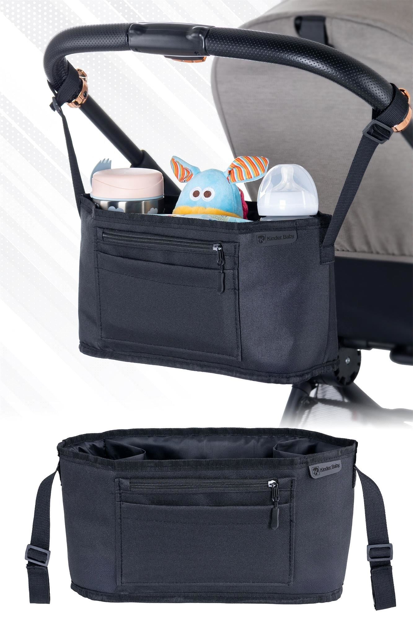 Kinder Baby Tiny Bebek Bakım Çantası Çok Amaçlı Taşınabilir Organizer Siyah