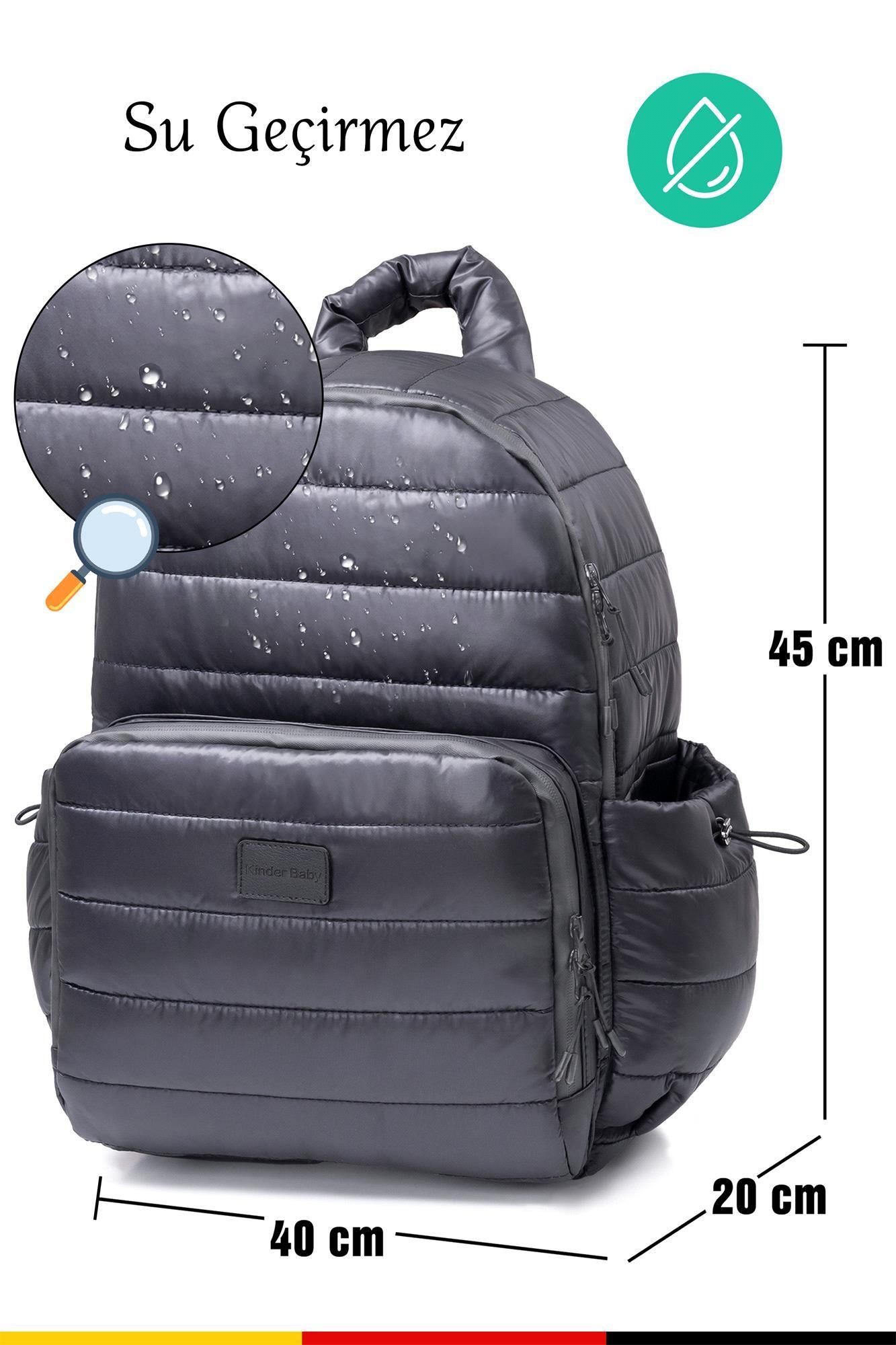 Kinder Baby Viaggio Termal  Biberon Çantalı ve Alt Açma Pedli Siyah Bebek Bakım Çantası