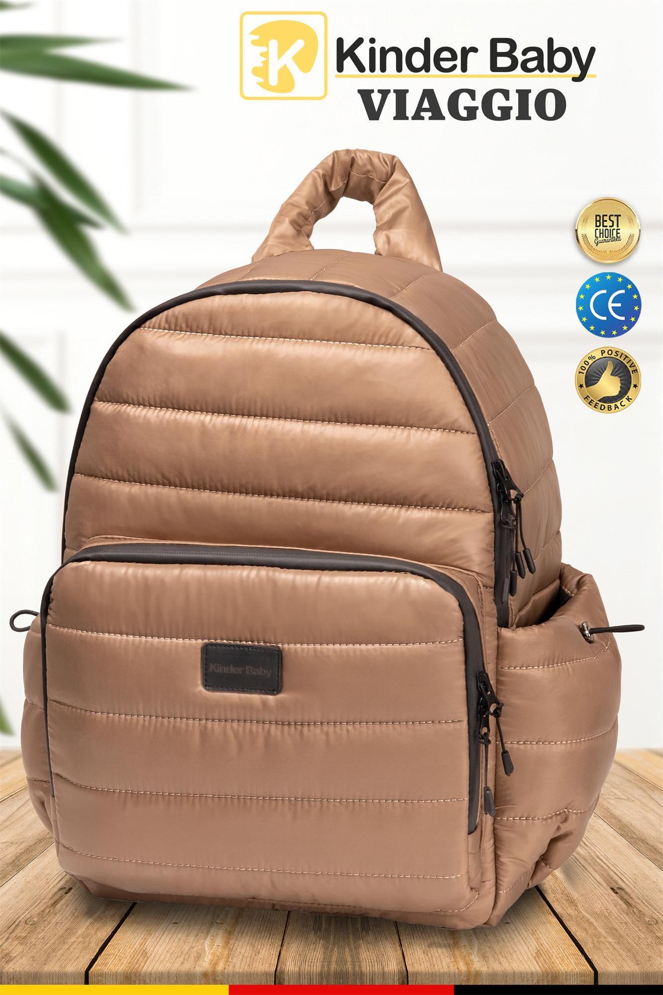 Kinder Baby Viaggio Termal Biberon Çantalı ve Alt Açma Pedli Bej Bebek Bakım Çantası