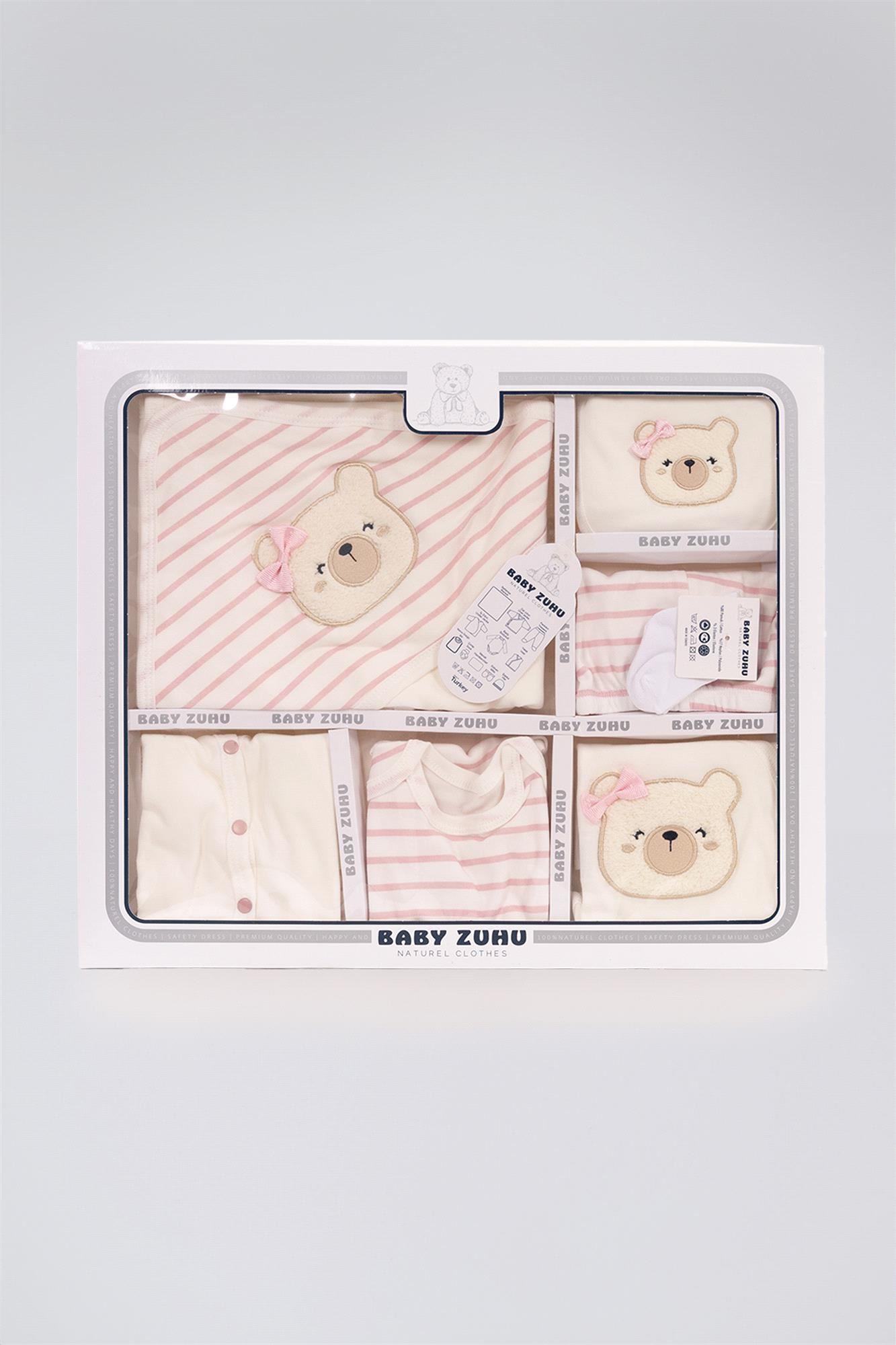 Kinder Baby Zuhu Kız Bebek 11'li Ayıcık Hastane Çıkış Seti Pembe 102