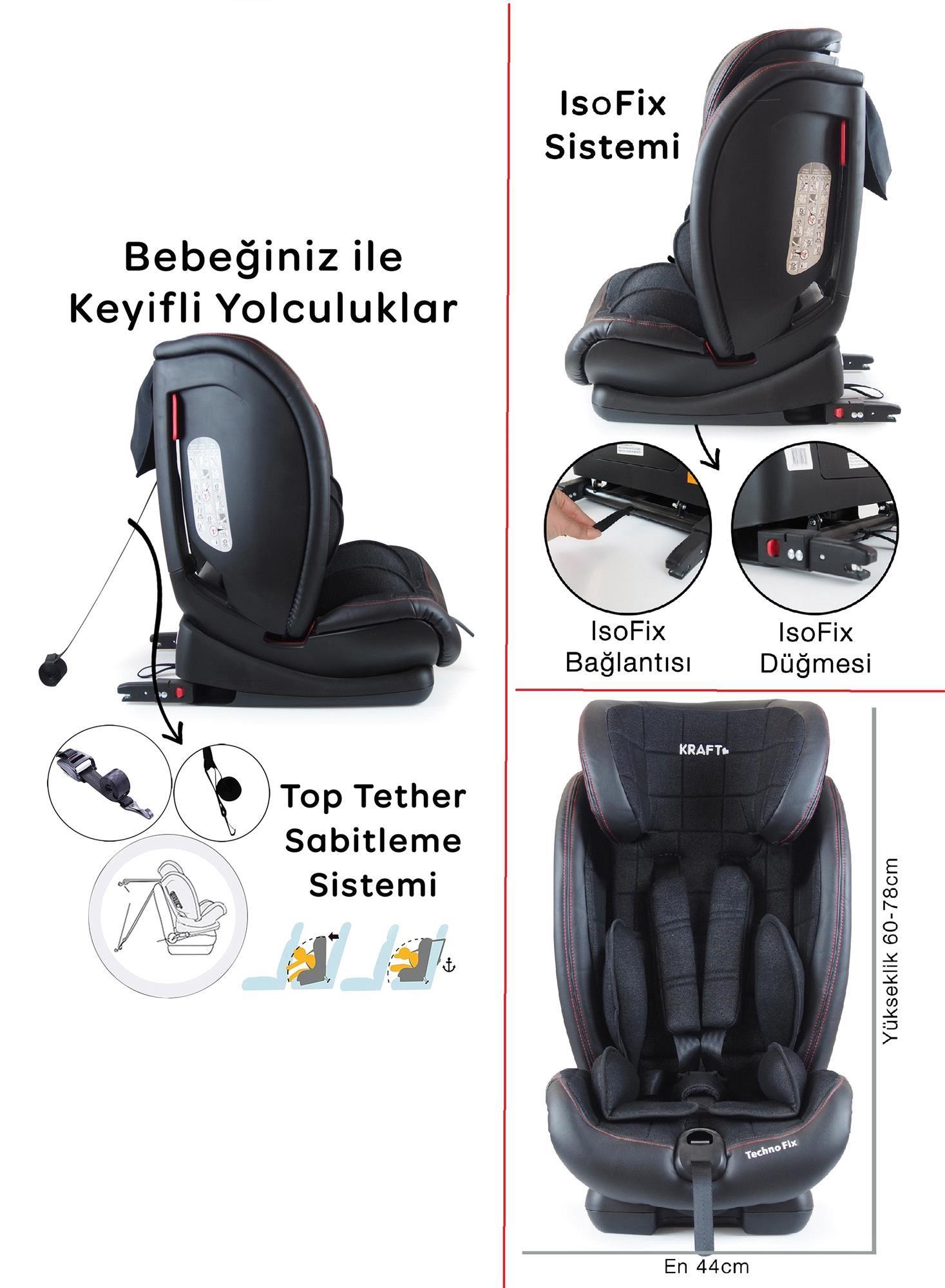 Kraft Techno Fix Oto Koltuğu Siyah Deri