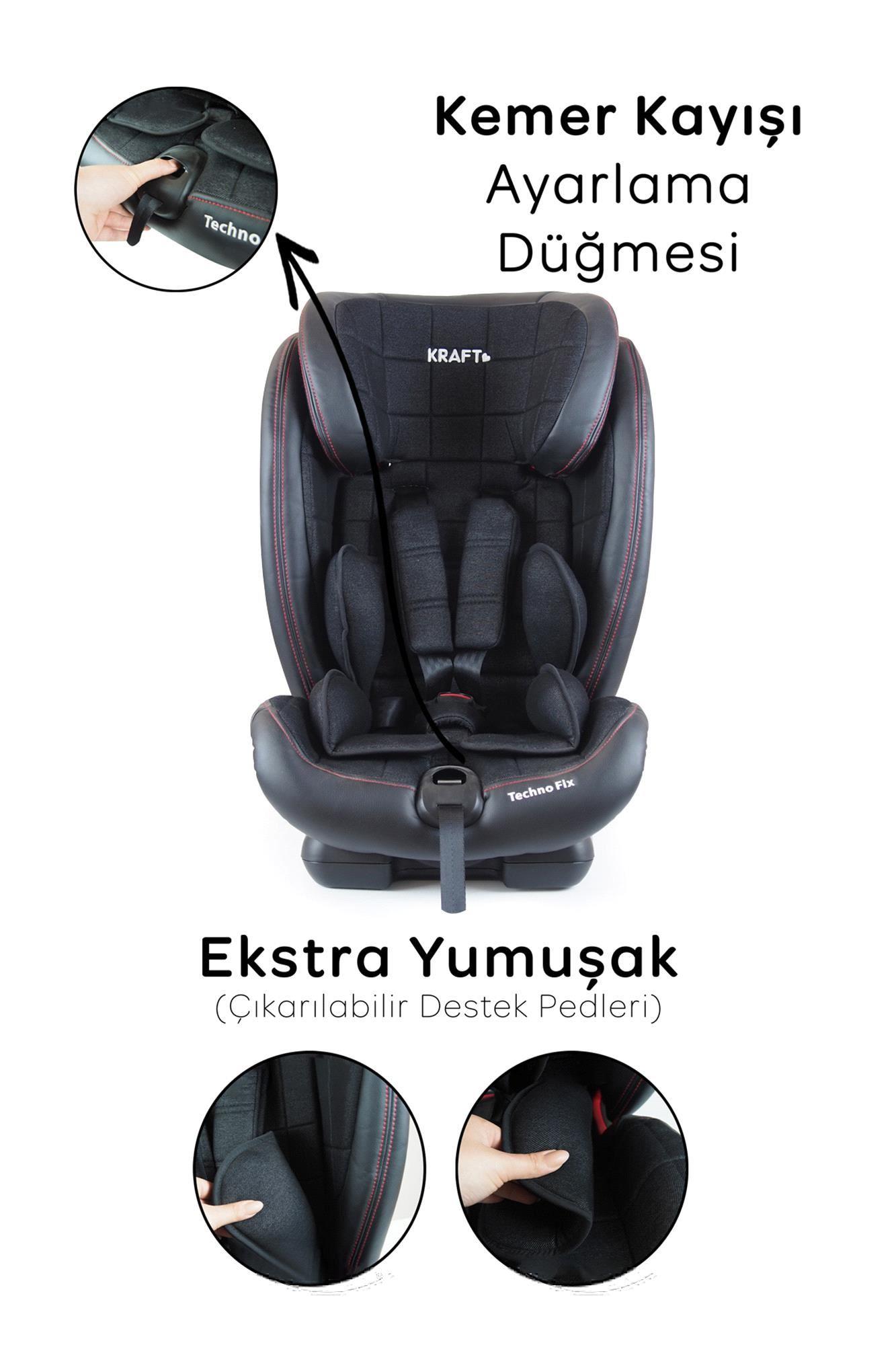Kraft Techno Fix Oto Koltuğu Siyah Deri