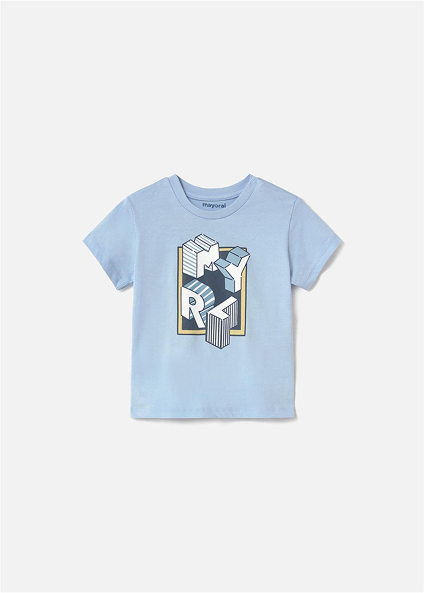 Mayoral Erkek Bebek Basic Baskılı Tişört Mavi 106