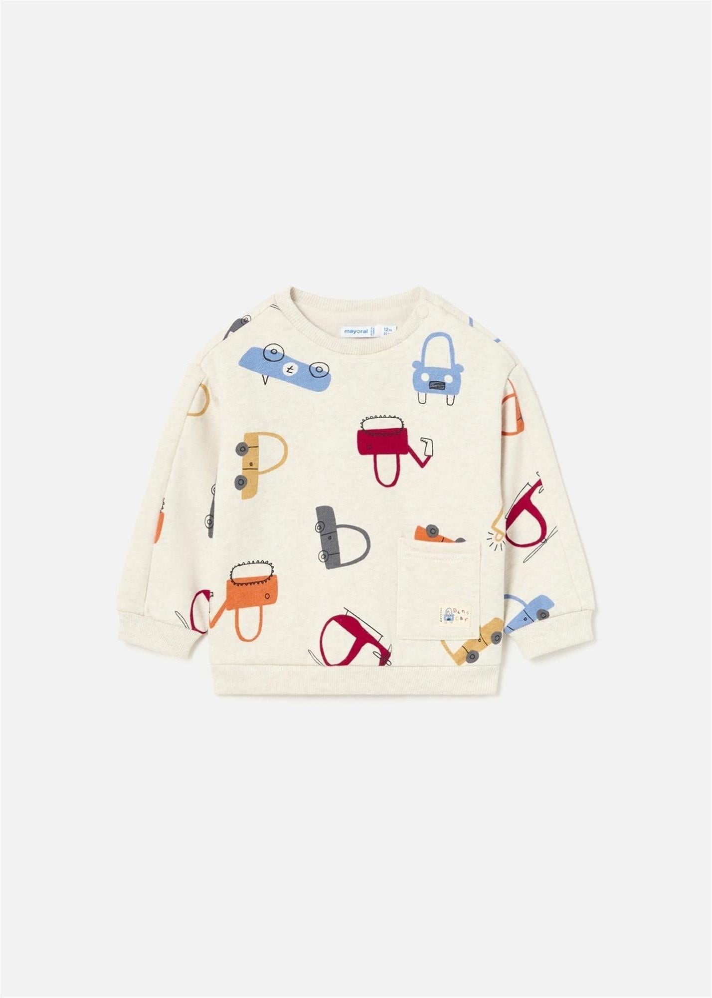 Mayoral Erkek Bebek Baskılı Sweatshirt Krem 2462