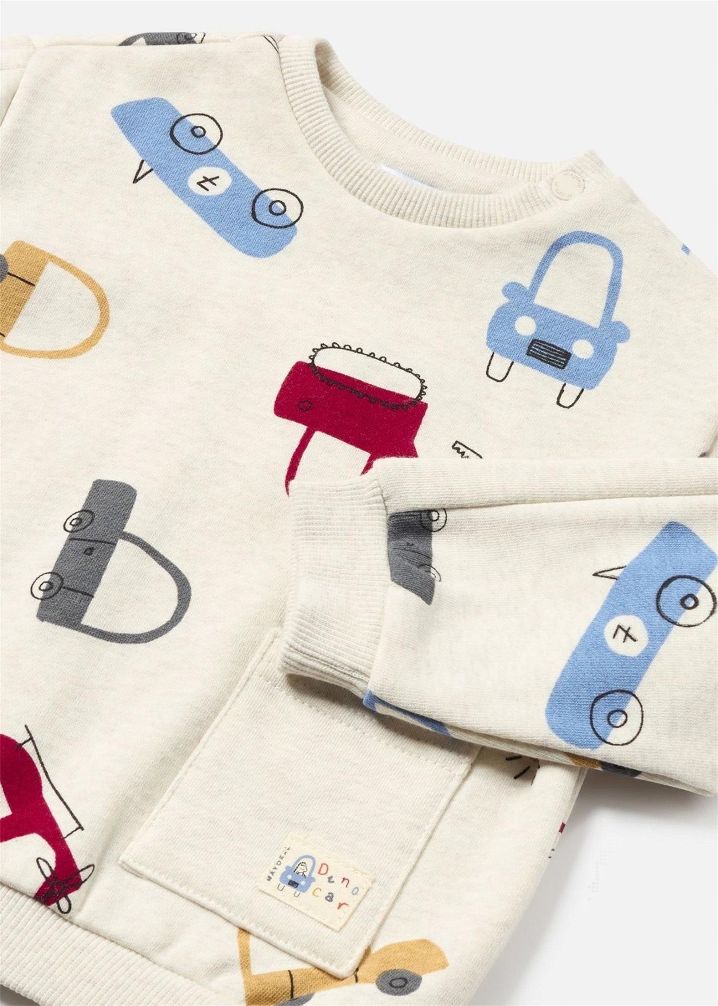 Mayoral Erkek Bebek Baskılı Sweatshirt Krem 2462
