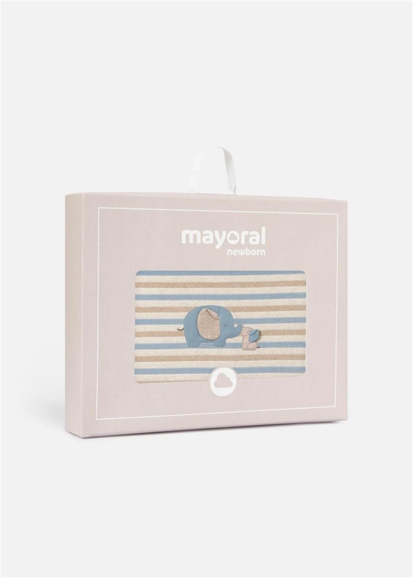 Mayoral Erkek Bebek Fil Desenli Battaniye Turkuaz 9490