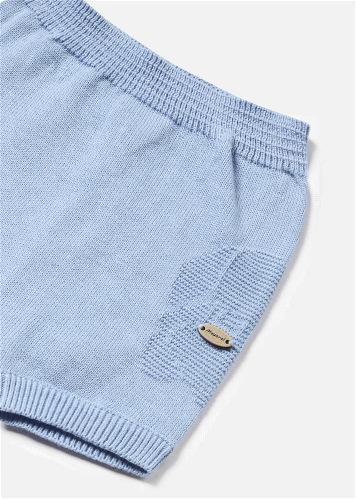 Mayoral Erkek Bebek Gömlek Triko Şort Takım Beyaz 1206