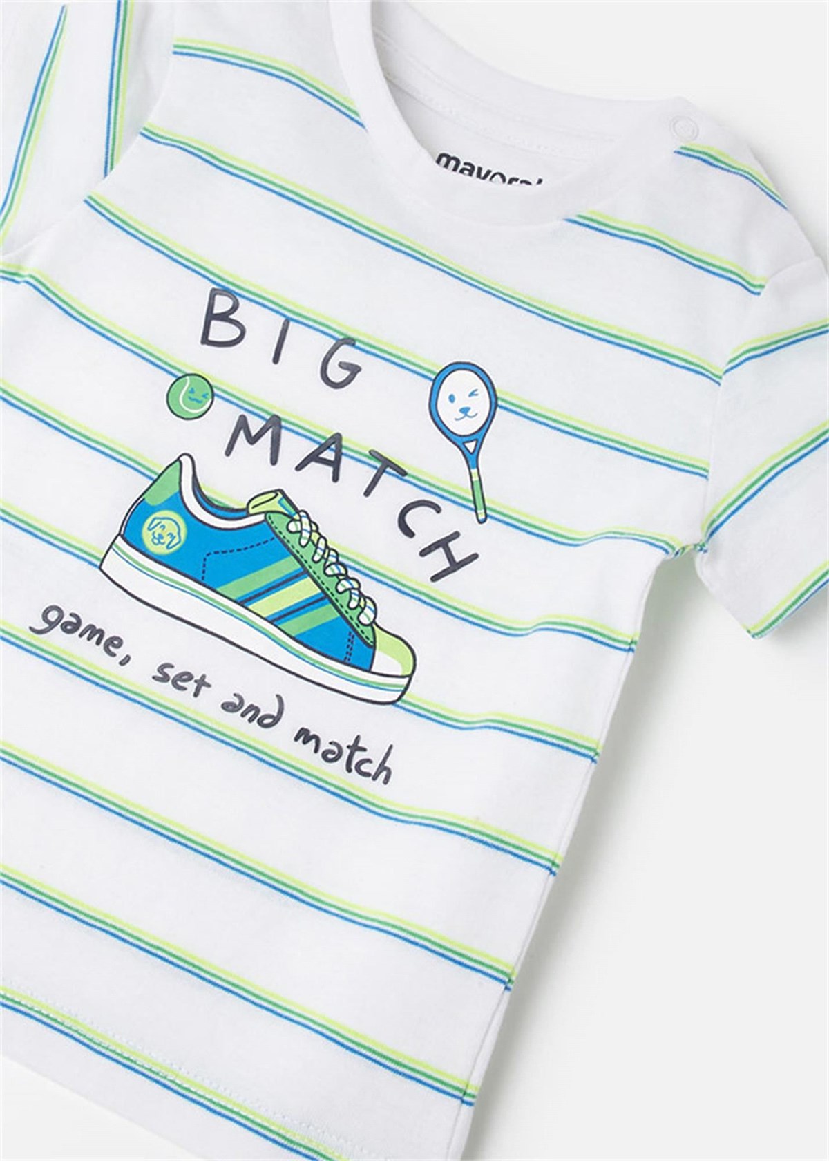 Mayoral Erkek Bebek Kısa Kol Çizgili Tişört Yeşil 1015