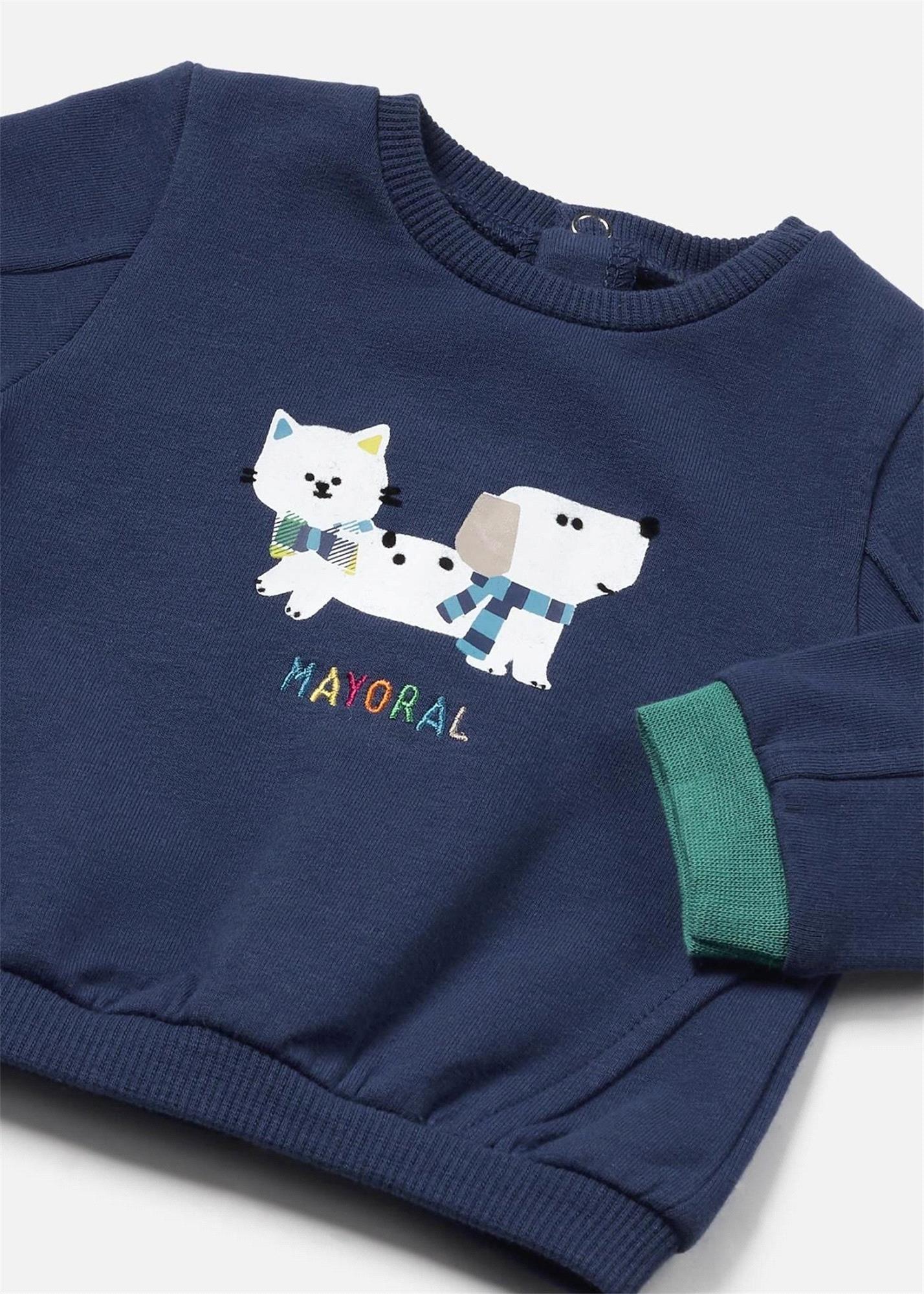 Mayoral Erkek Bebek Motifli Sweatshirt Lacivert 2455