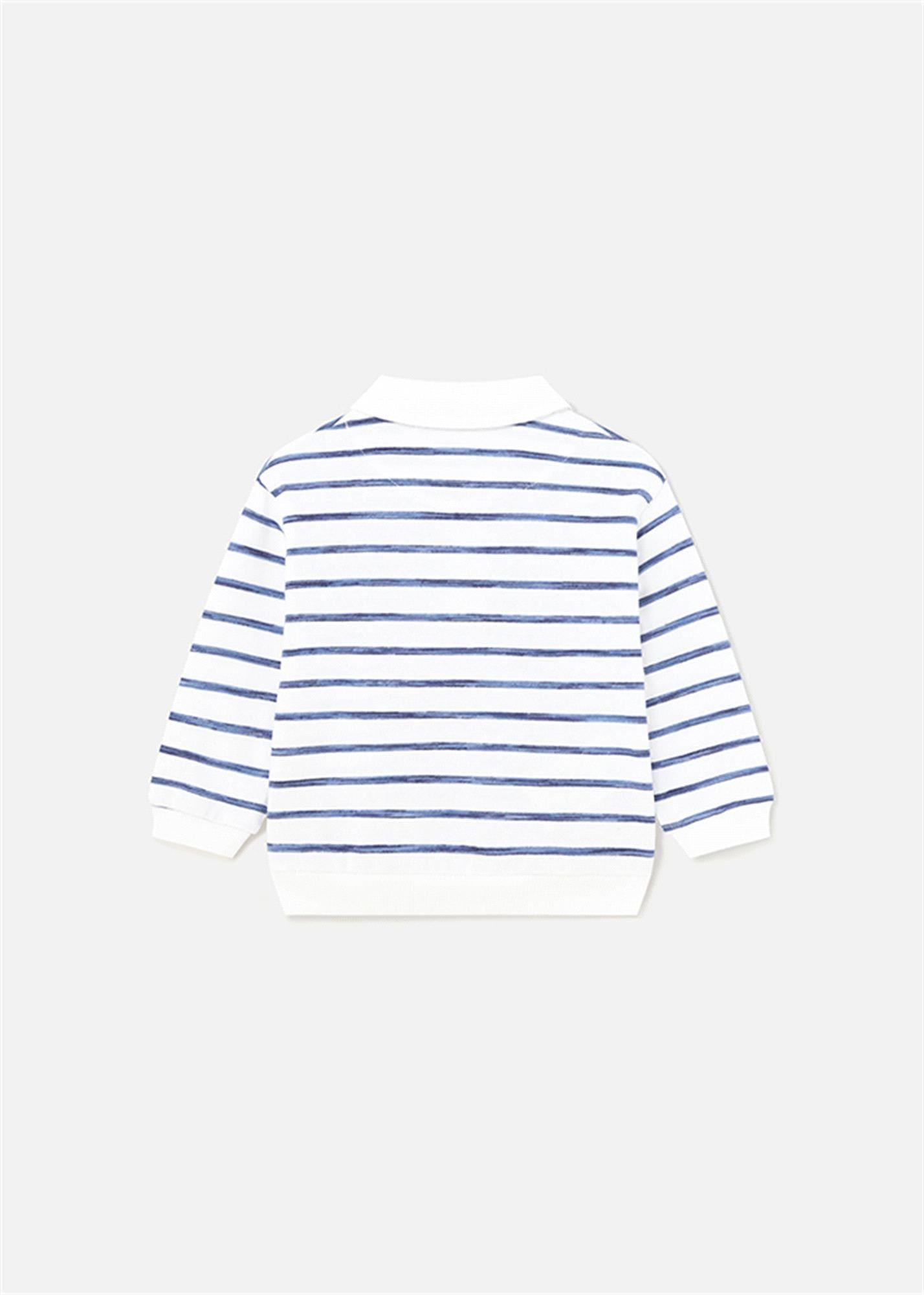 Mayoral Erkek Bebek Pamuklu Çizgili Yakalı Sweatshirt 1440