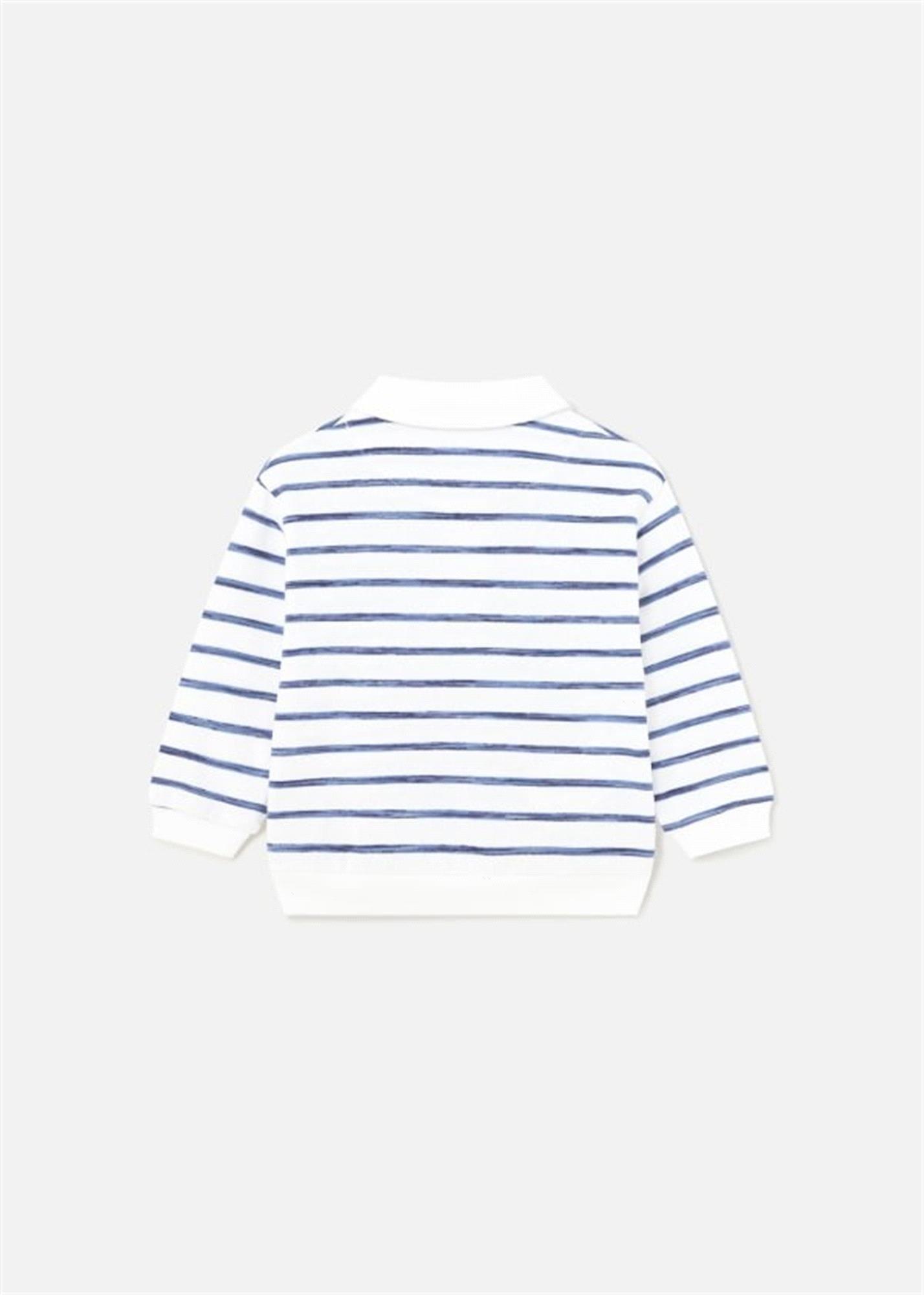 Mayoral Erkek Bebek Pamuklu Çizgili Yakalı Sweatshirt 1440