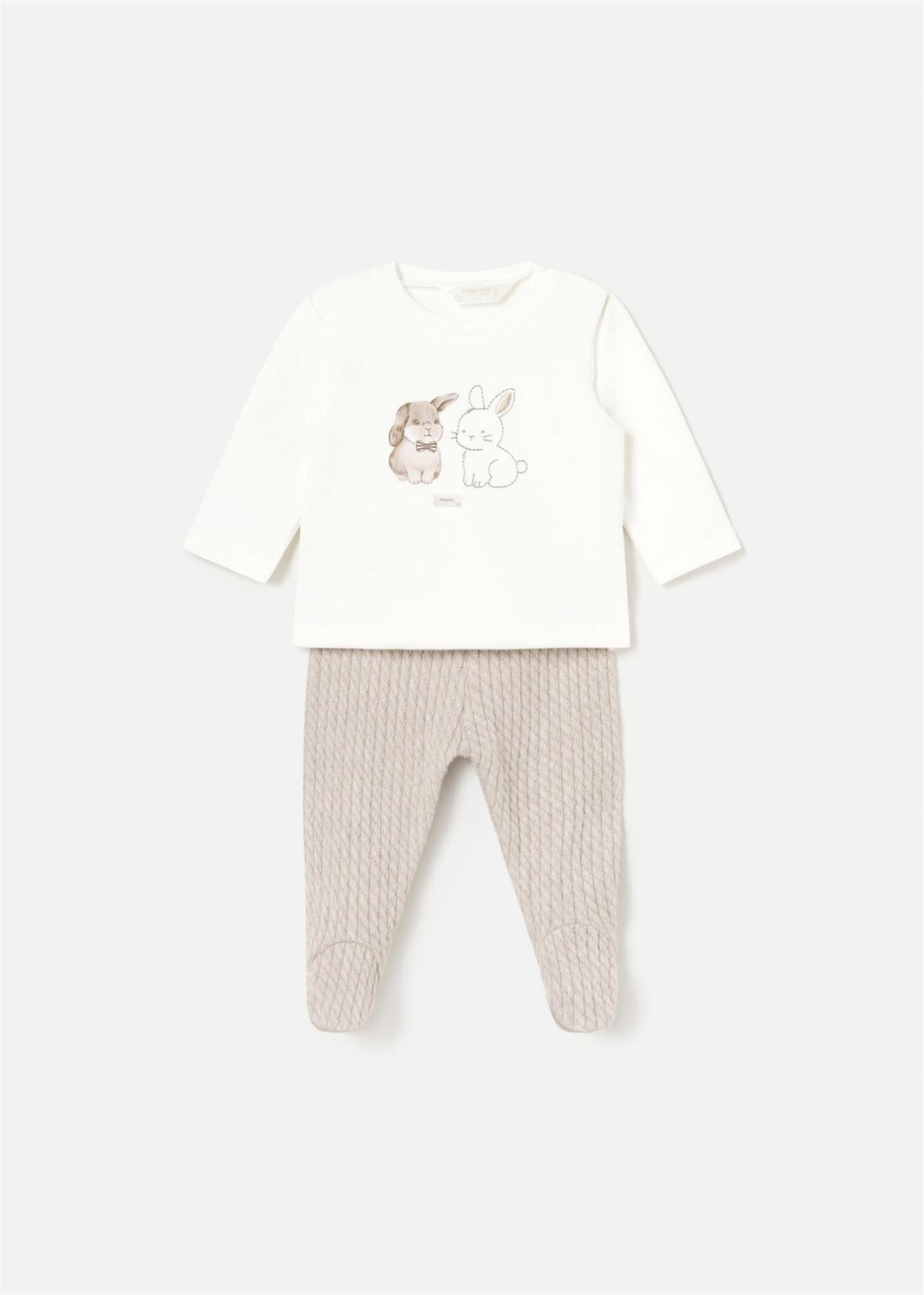 Mayoral Erkek Bebek Sweatshirt Tayt Takım Krem 2510