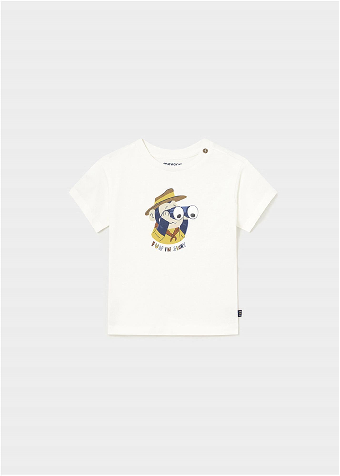 Mayoral Erkek Bebek Tişört Krem 1018