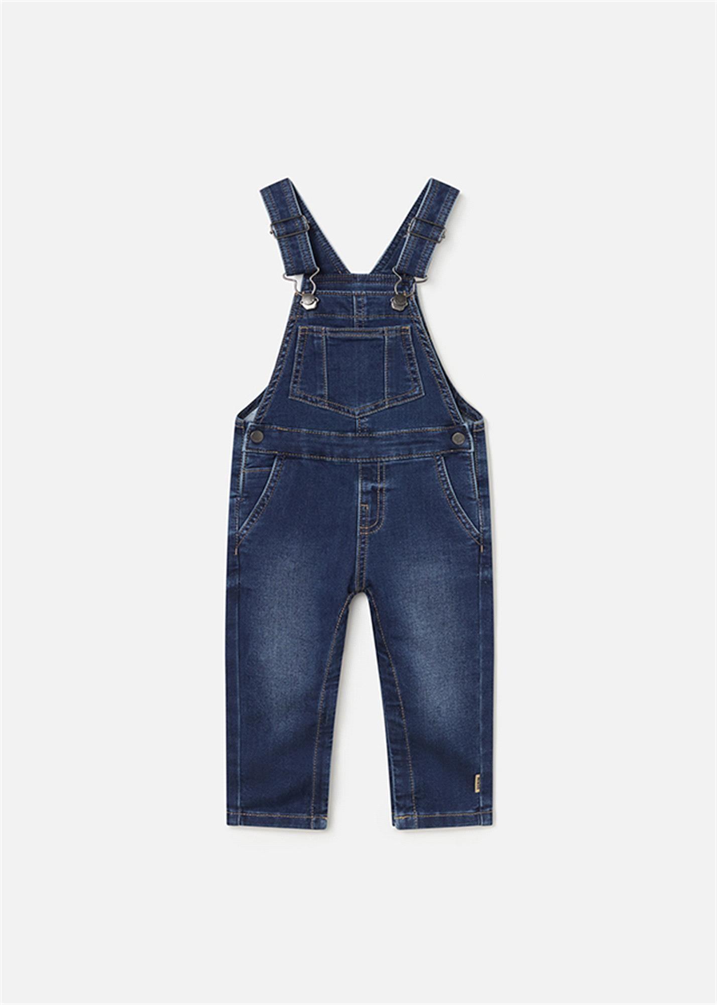Mayoral Erkek Bebek Yumuşak Denim Kot Tulum Lacivert 2637