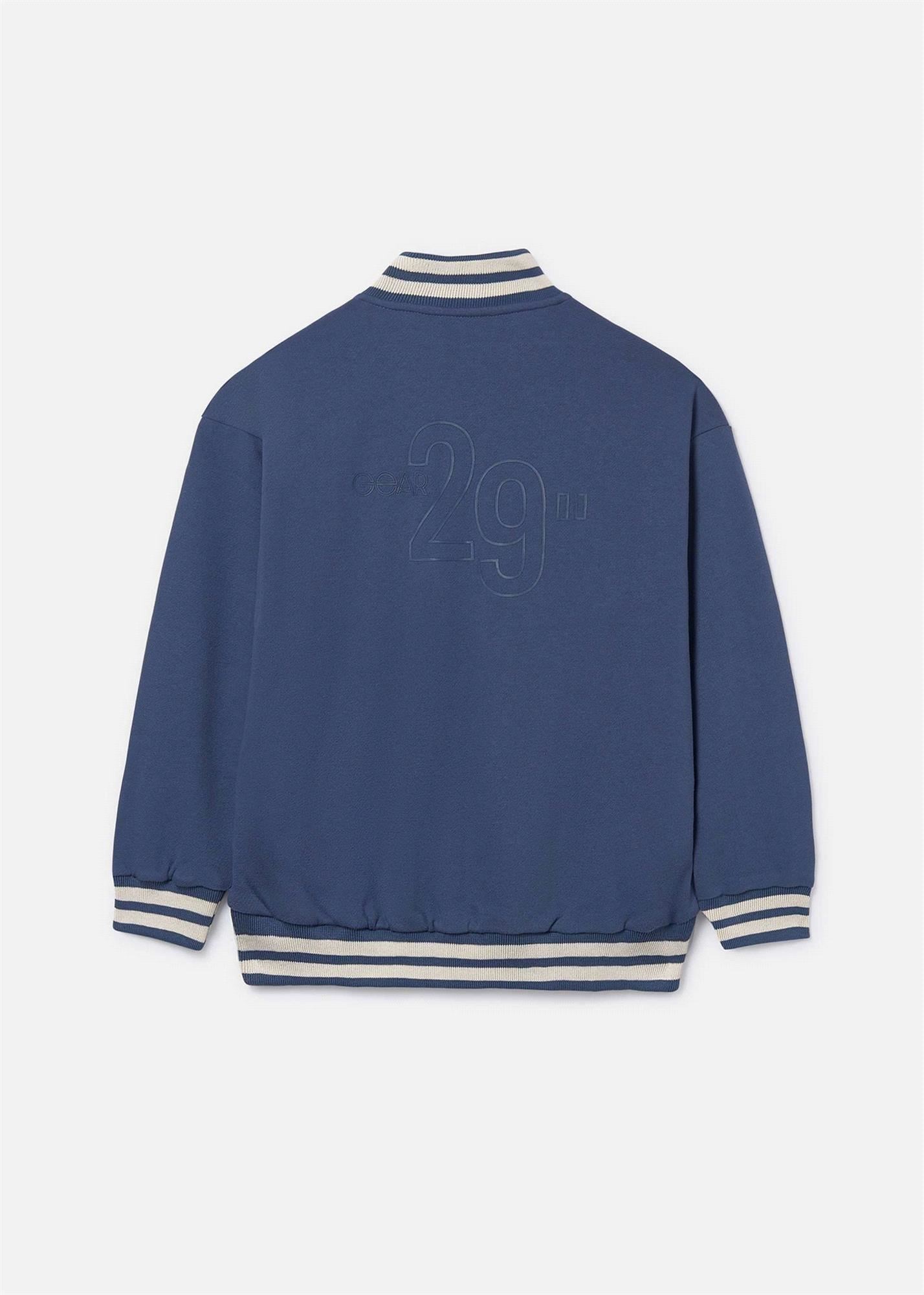Mayoral Erkek Çocuk Baskılı Fermuarlı Sweatshirt Lacivert 6416