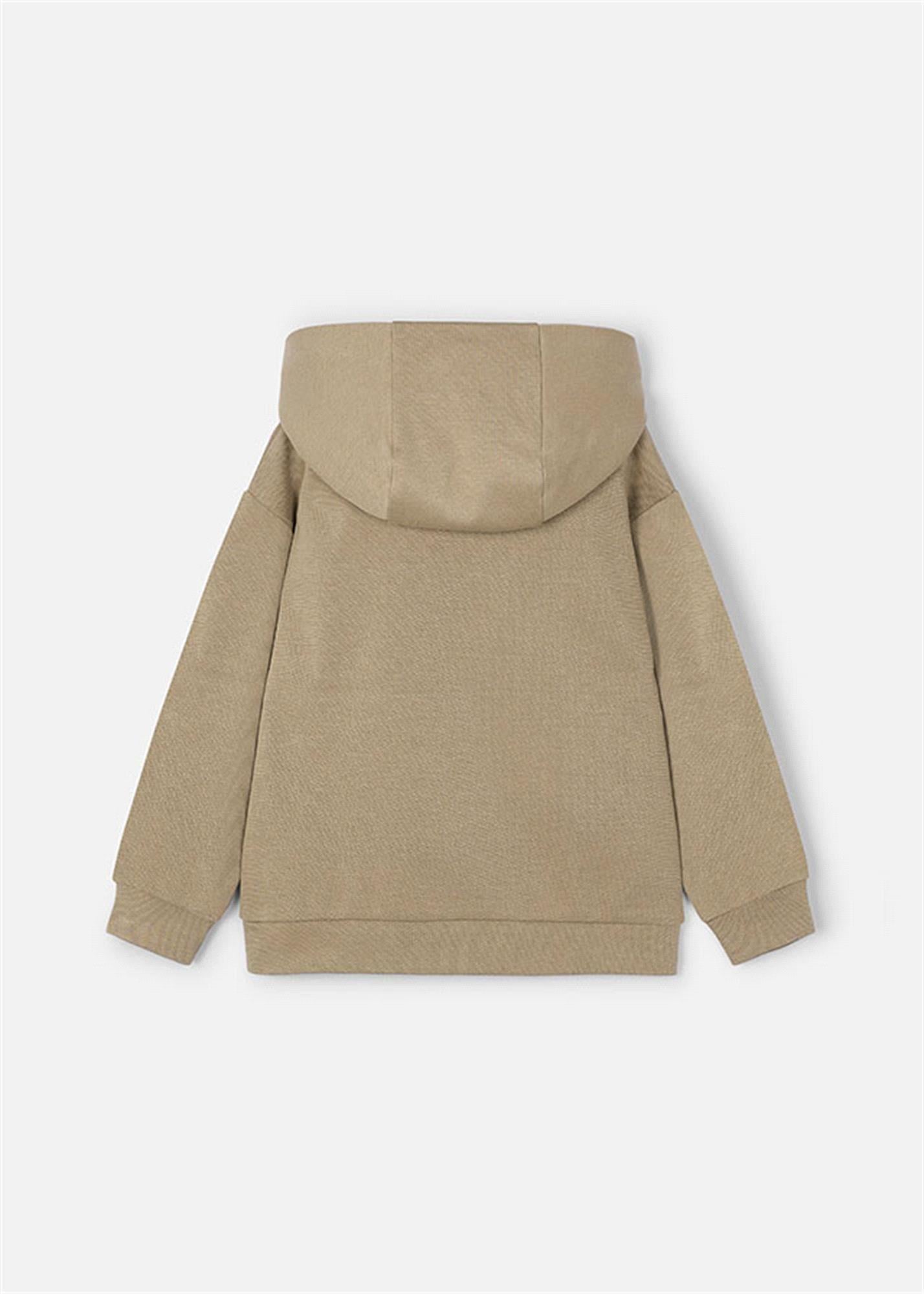 Mayoral Erkek Çocuk Baskılı Kapüşonlu Sweatshirt Bej 4409