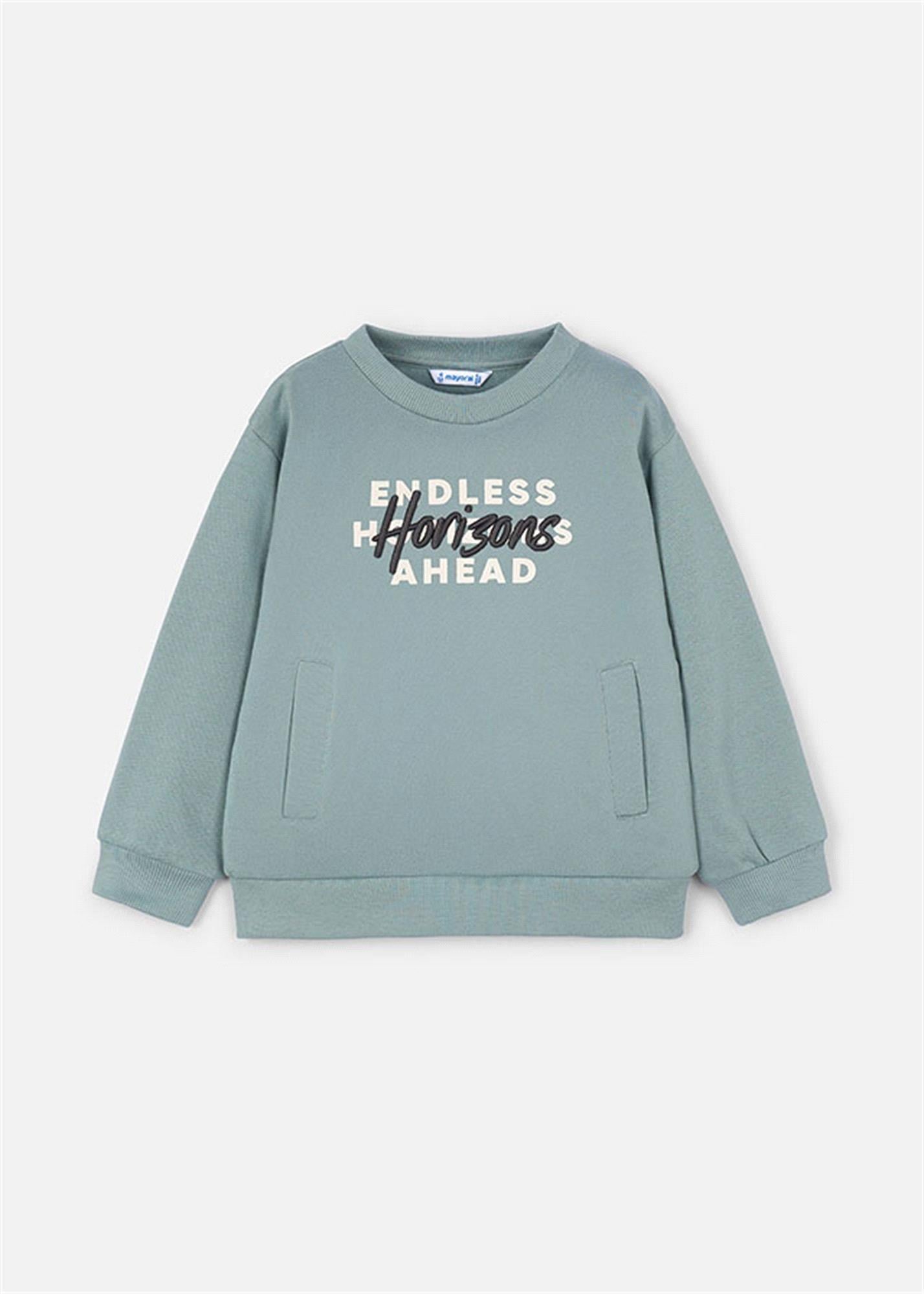 Mayoral Erkek Çocuk Baskılı Sweatshirt Mint 4408
