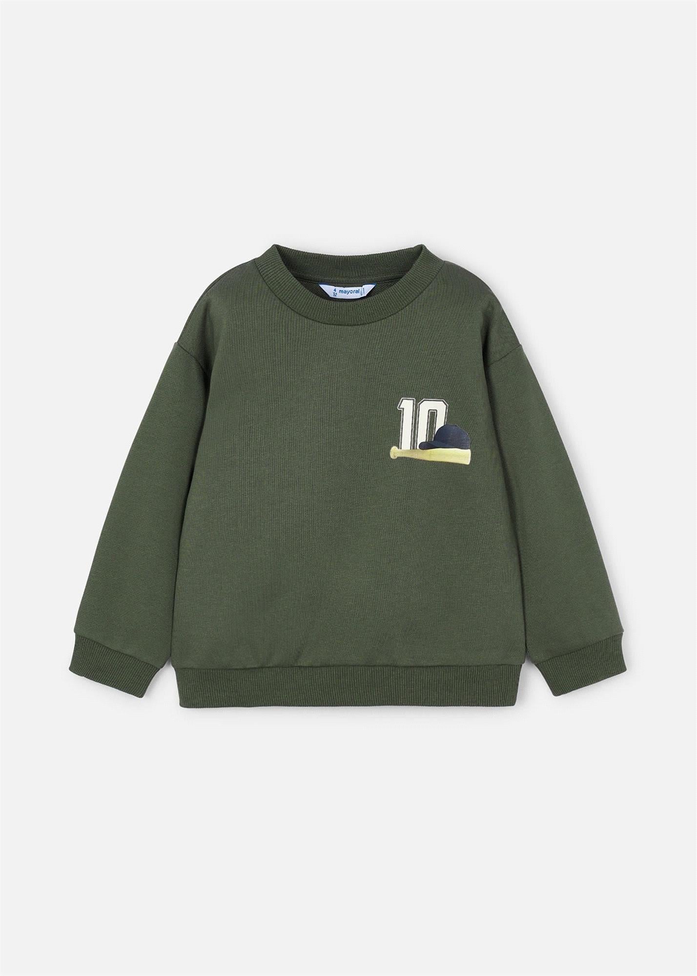 Mayoral Erkek Çocuk Baskılı Sweatshirt Yeşil 4401