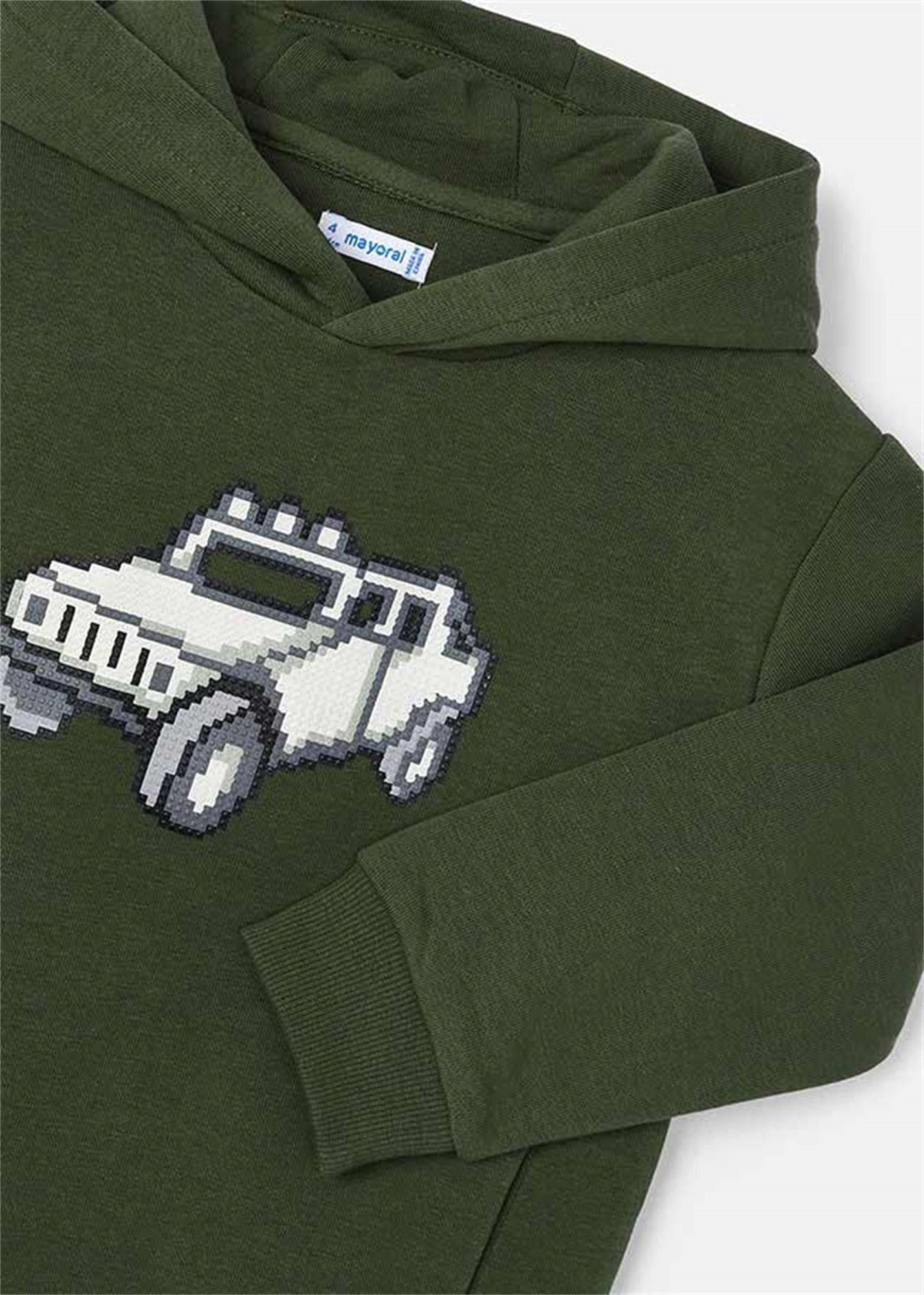 Mayoral Erkek Çocuk Baskılı Sweatshirt Koyu Yeşil 4451